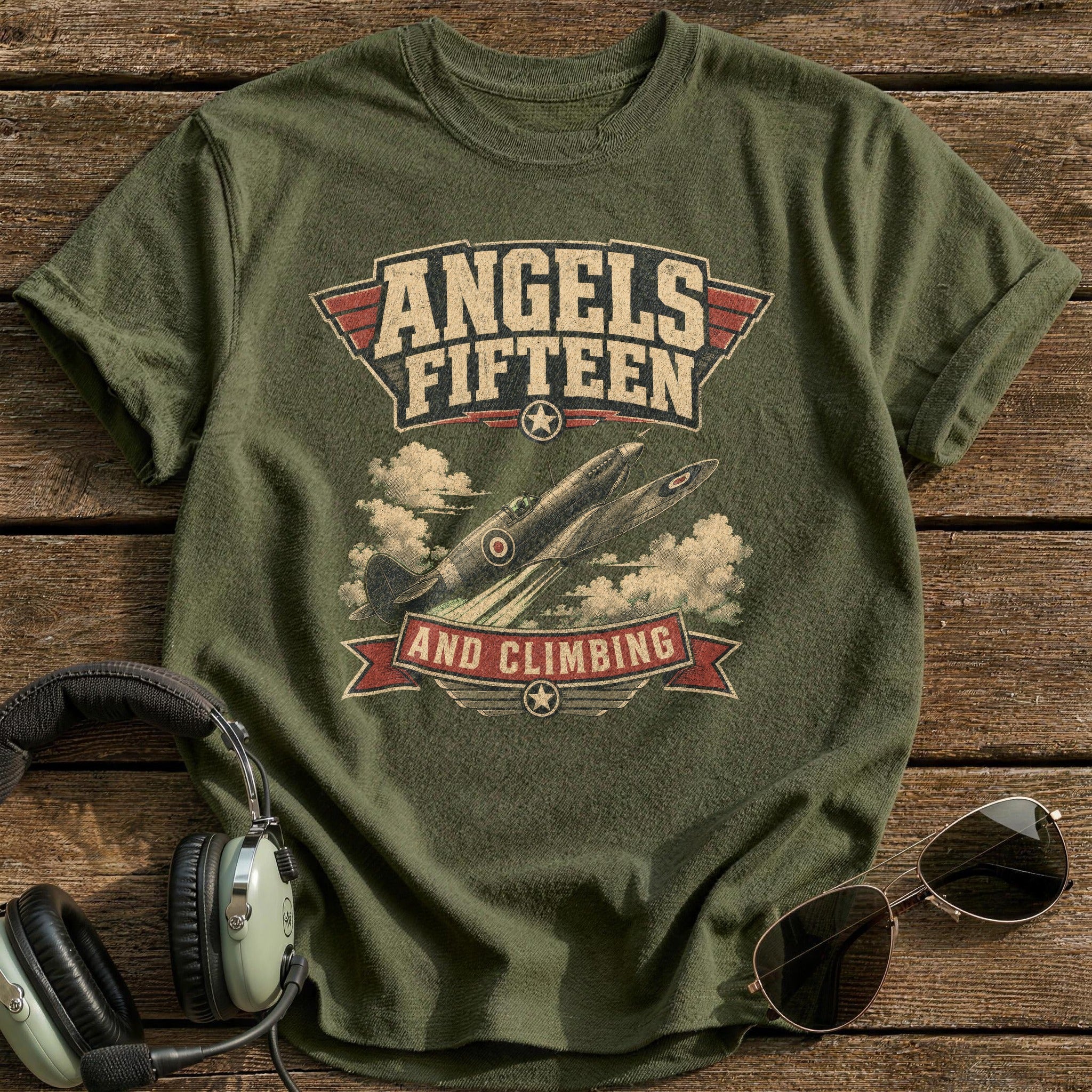 Angels Fifteen and Climbing T-Shirt - Military Green