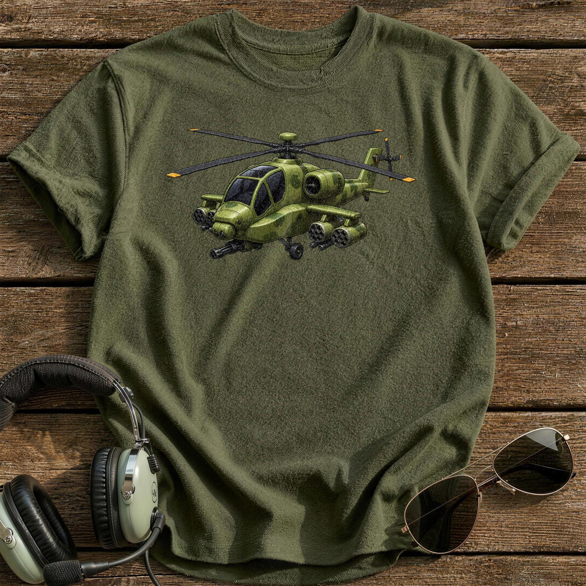 Attack Heli 46 T-Shirt - Military Green