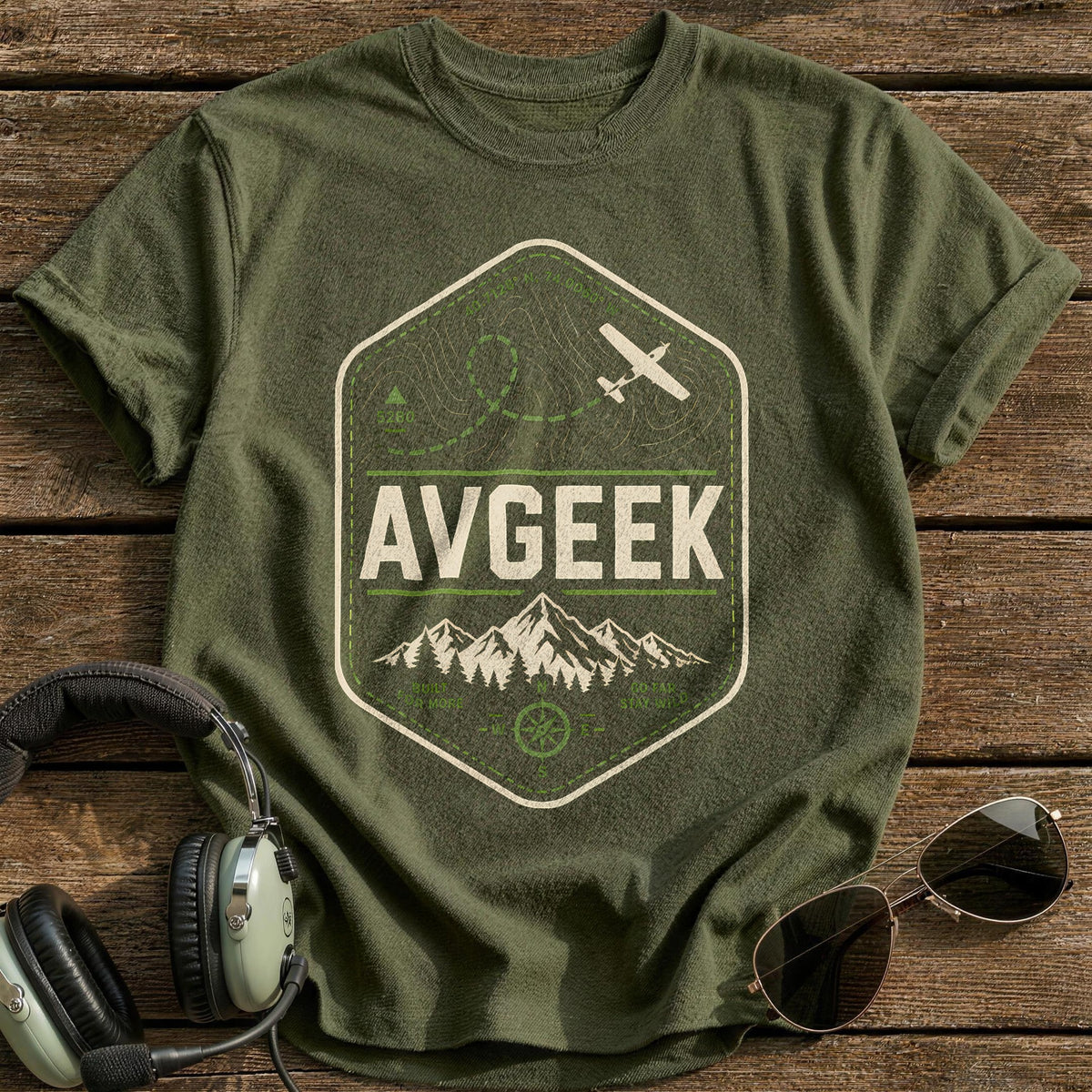 Avgeek Gorpcore 22 T-Shirt - Military Green