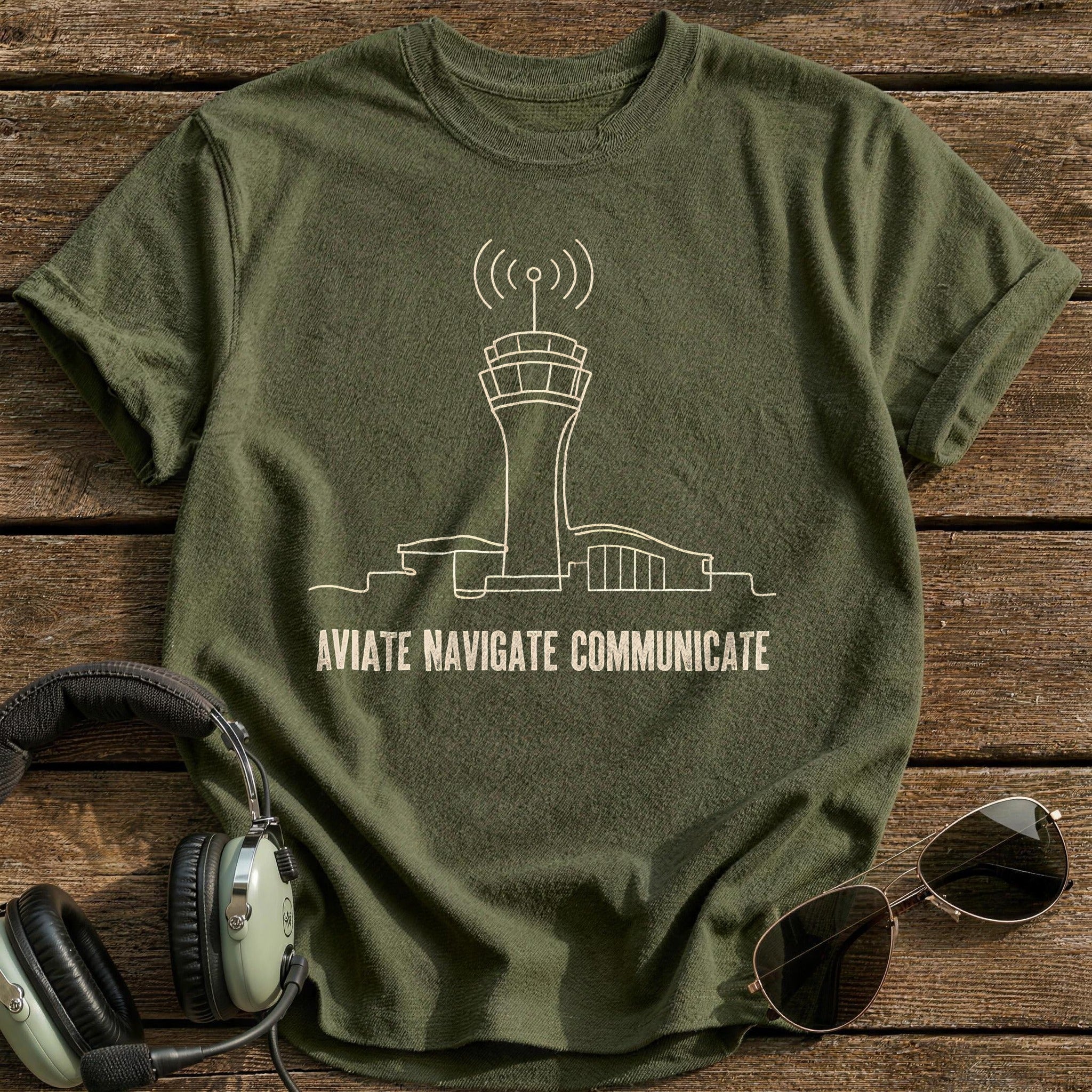 Aviate Navigate Communicate 53 T-Shirt - Military Green