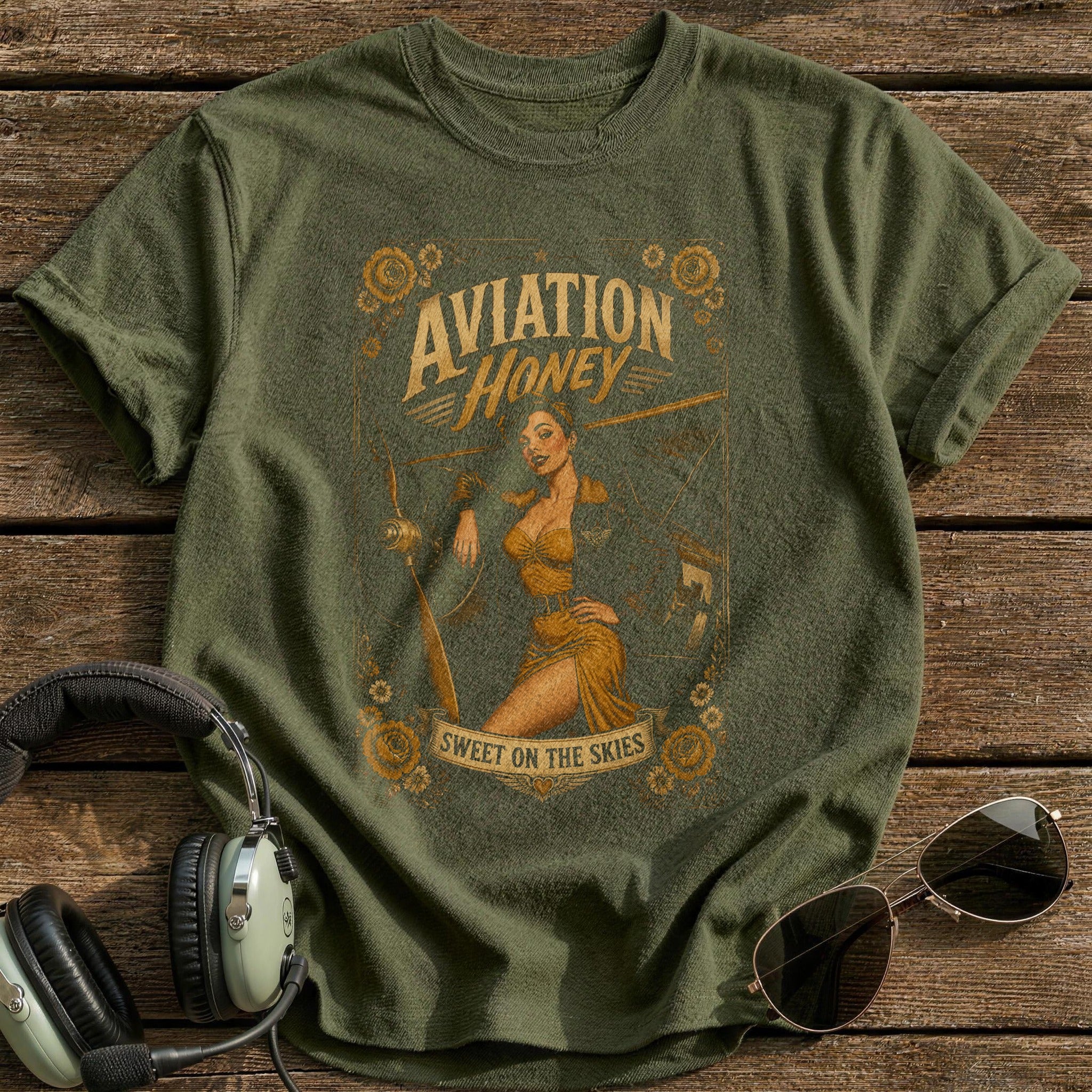 Aviation Honey T-Shirt - Military Green