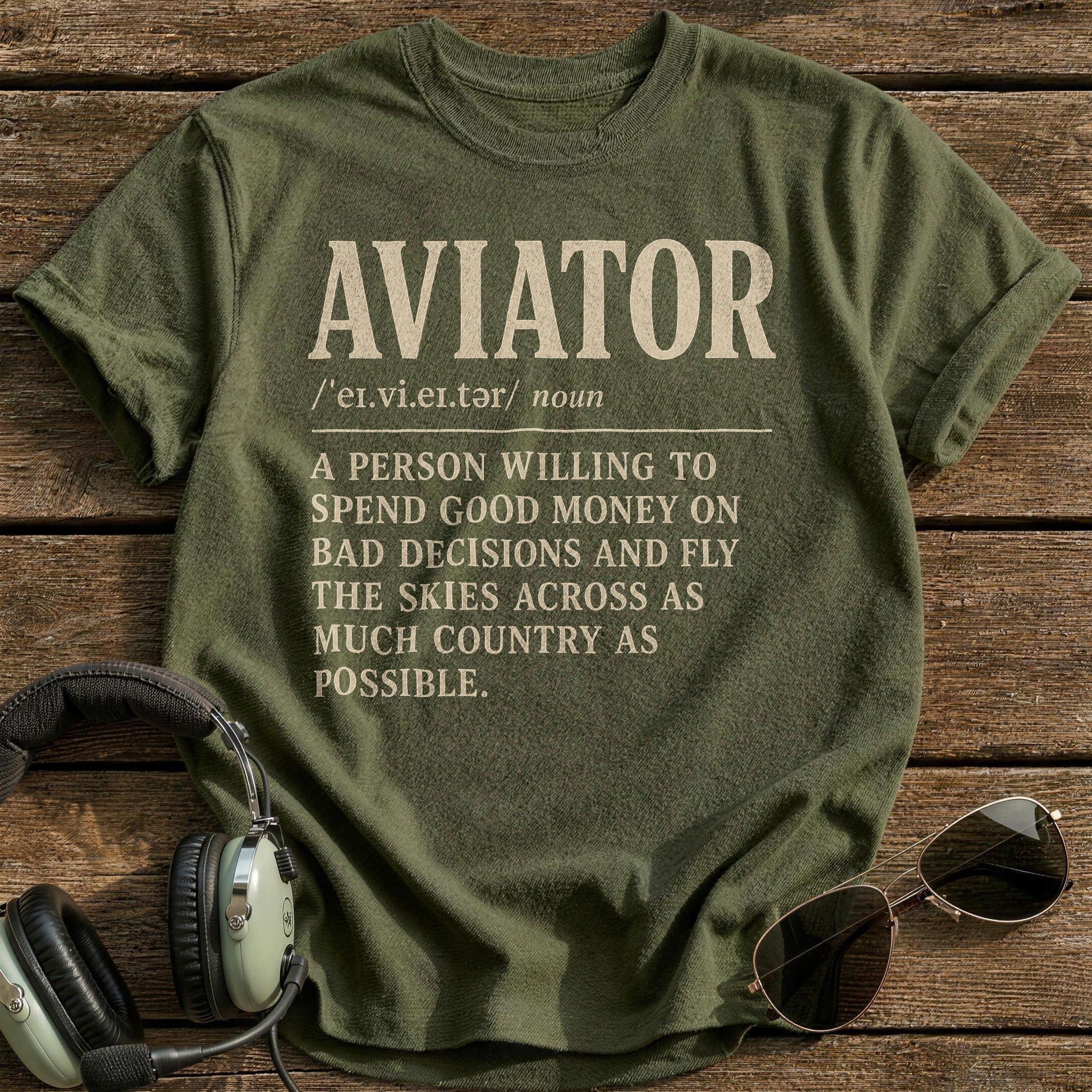 Aviator Definition T-Shirt - Military Green