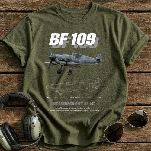 Bf109 95 T-Shirt - Military Green