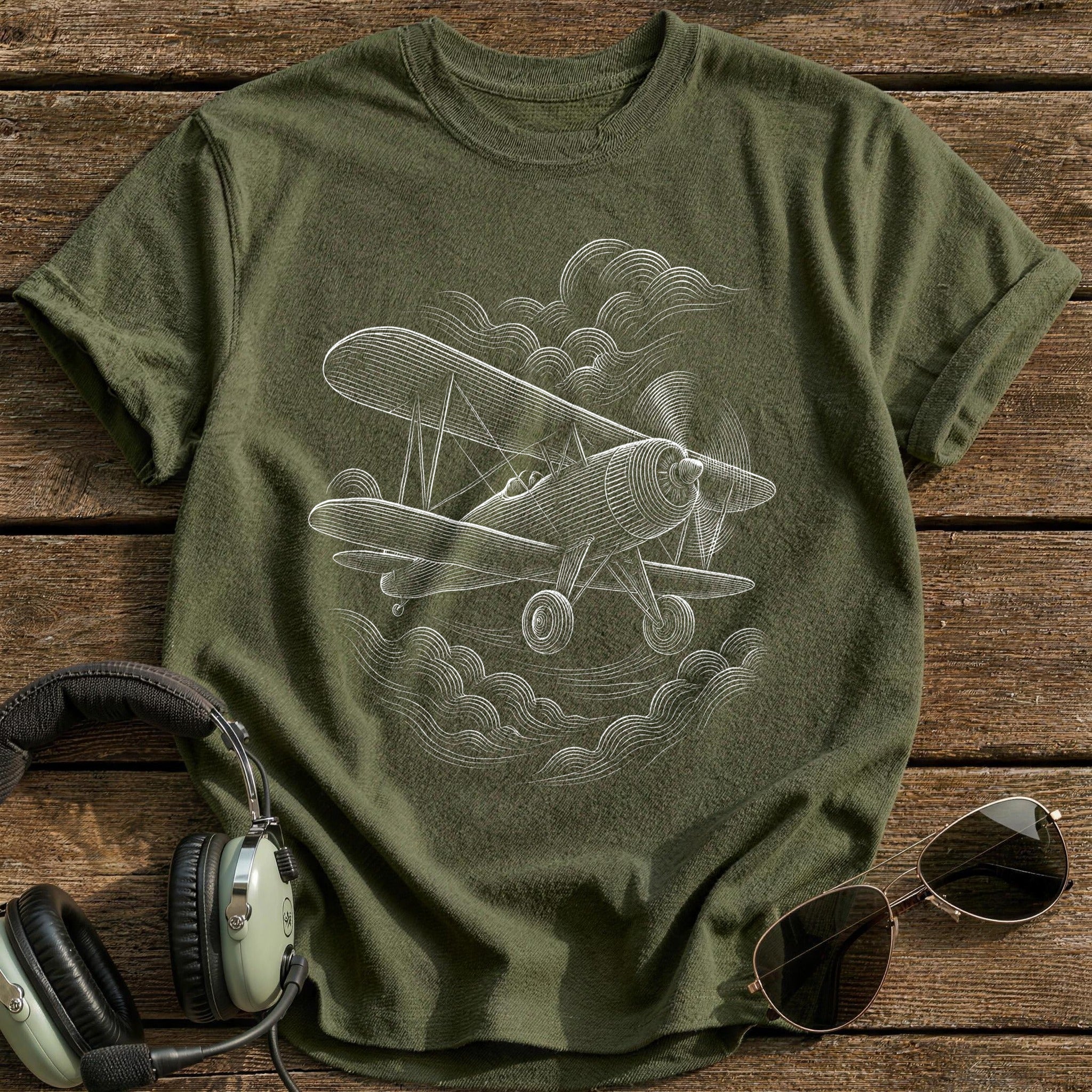 Biplane 94 T-Shirt - Military Green