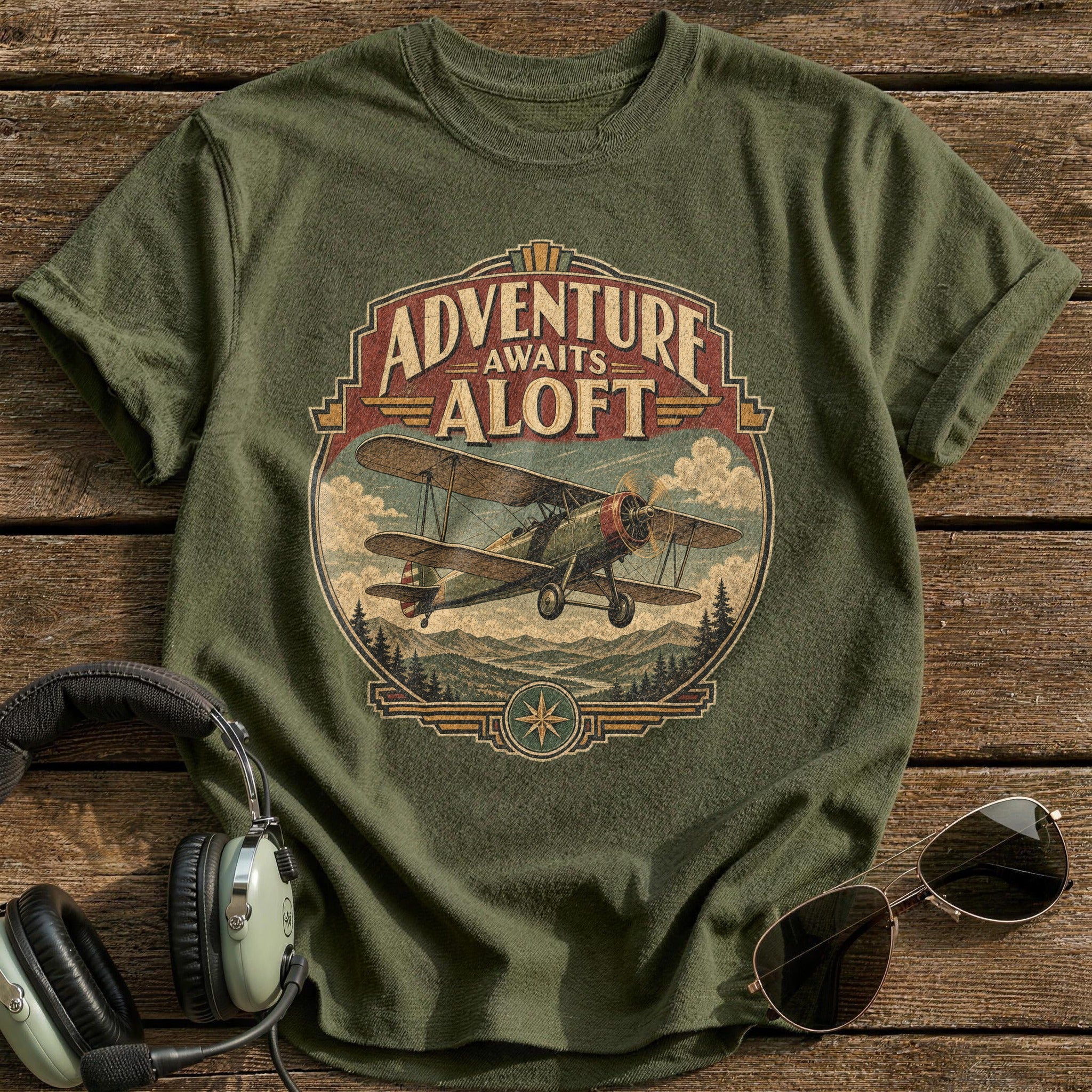 Biplane Beckons - Military Green