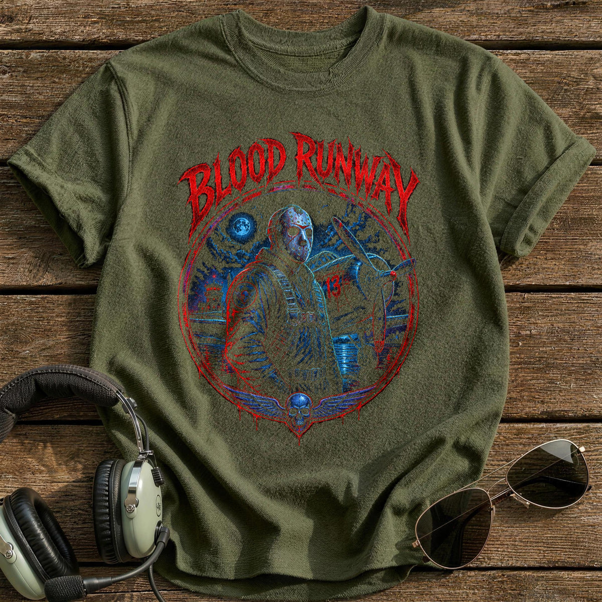 Blood Runway 14 T-Shirt - Military Green