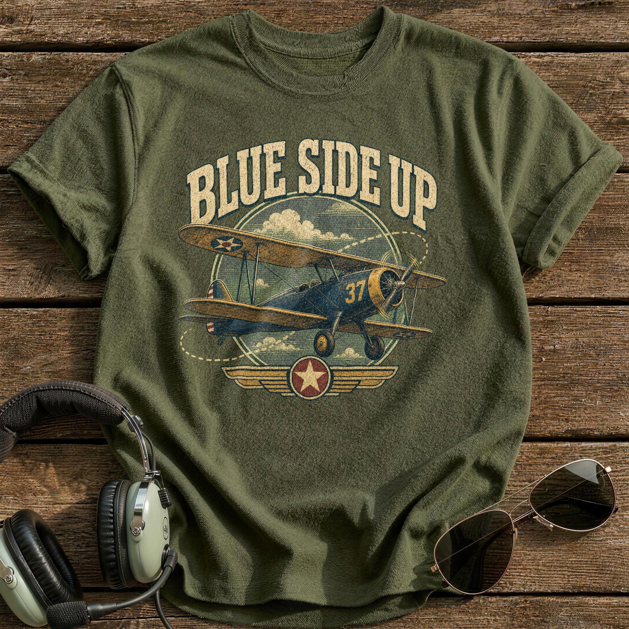 Blue Side Up - Military Green