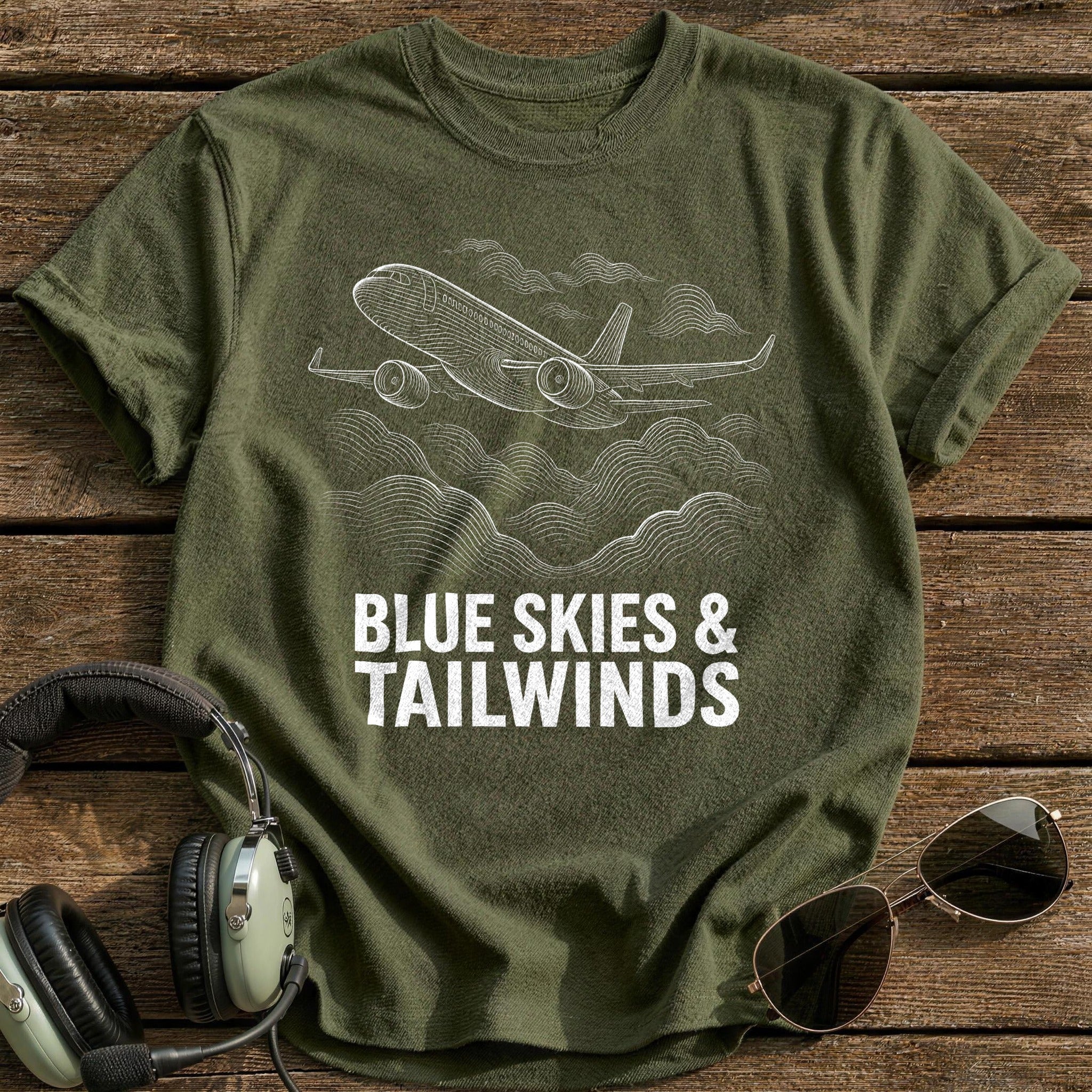 Blue Skies 45 T-Shirt - Military Green