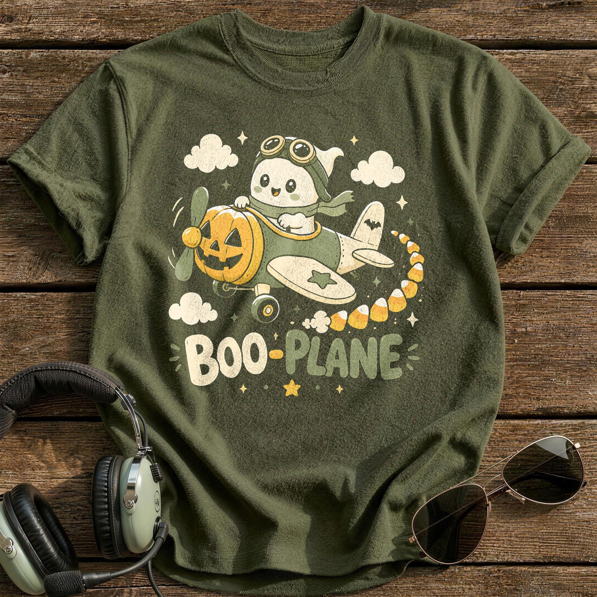 Boo Plane 09 T-Shirt - Military Green