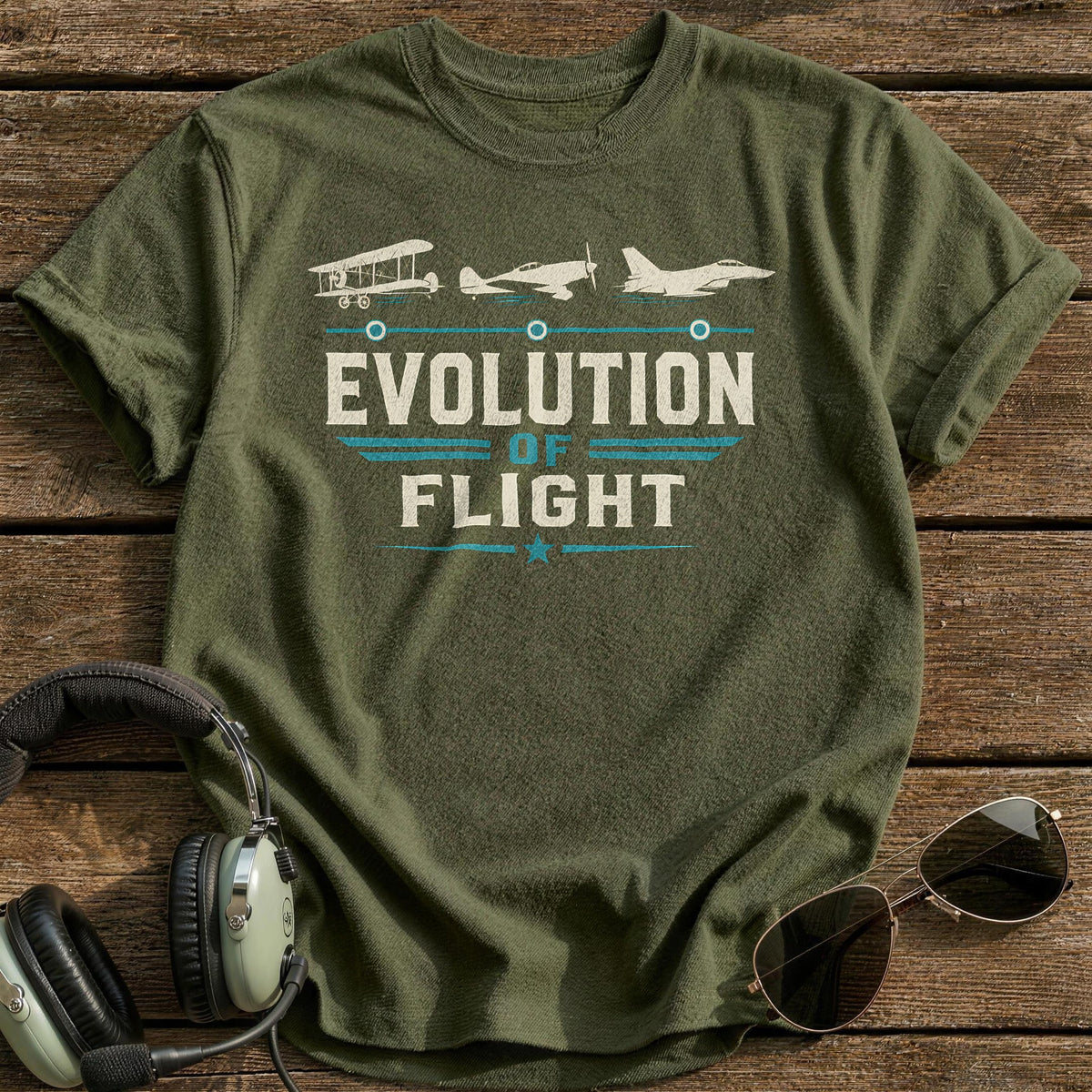 Century of Flight T-Shirt - Military Green