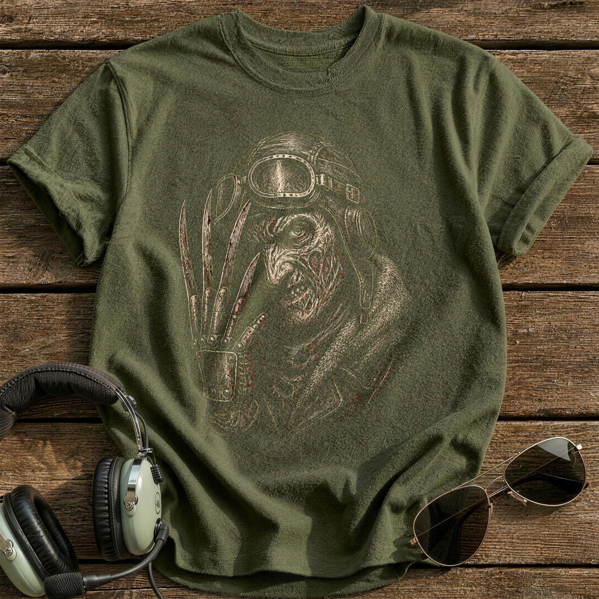 Clawed Etched 18 T-Shirt - Military Green