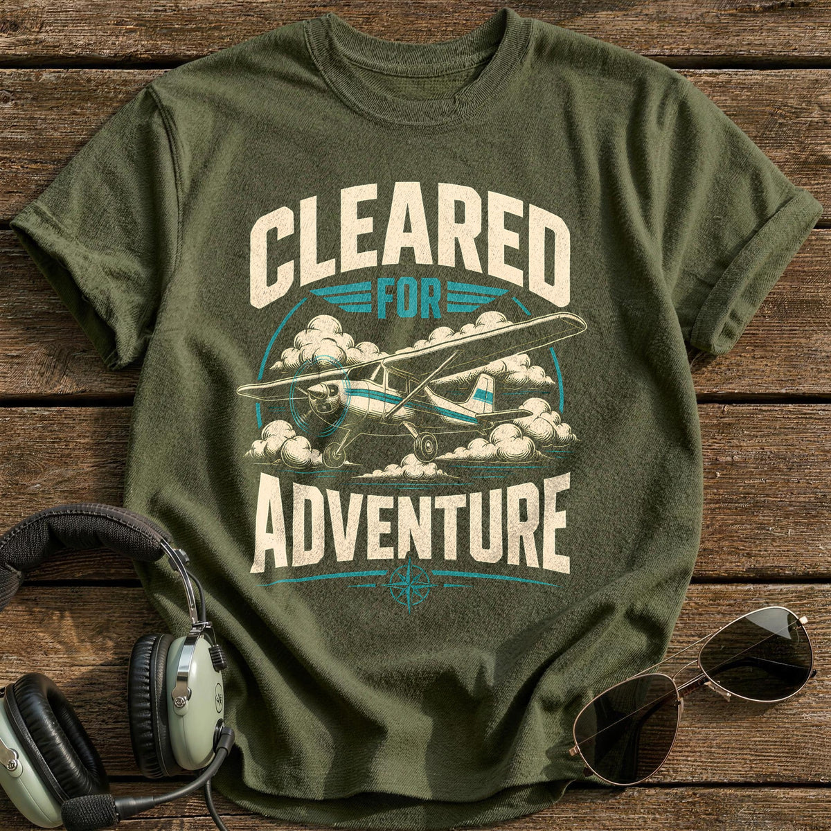 Clear For Adventure T-Shirt - Military Green