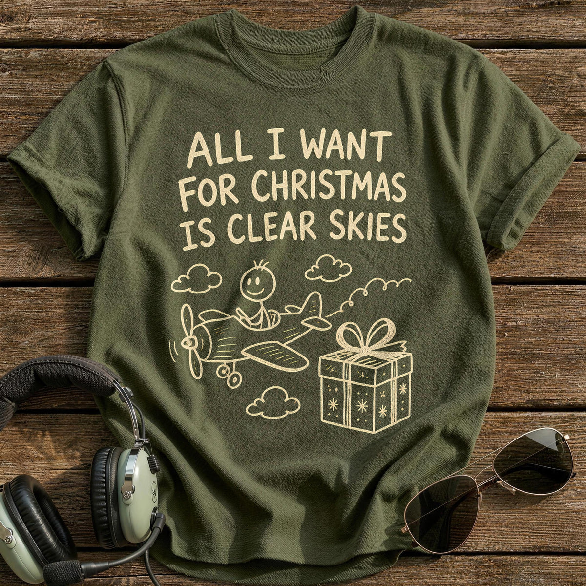 Clear Skies 70 T-Shirt - Military Green