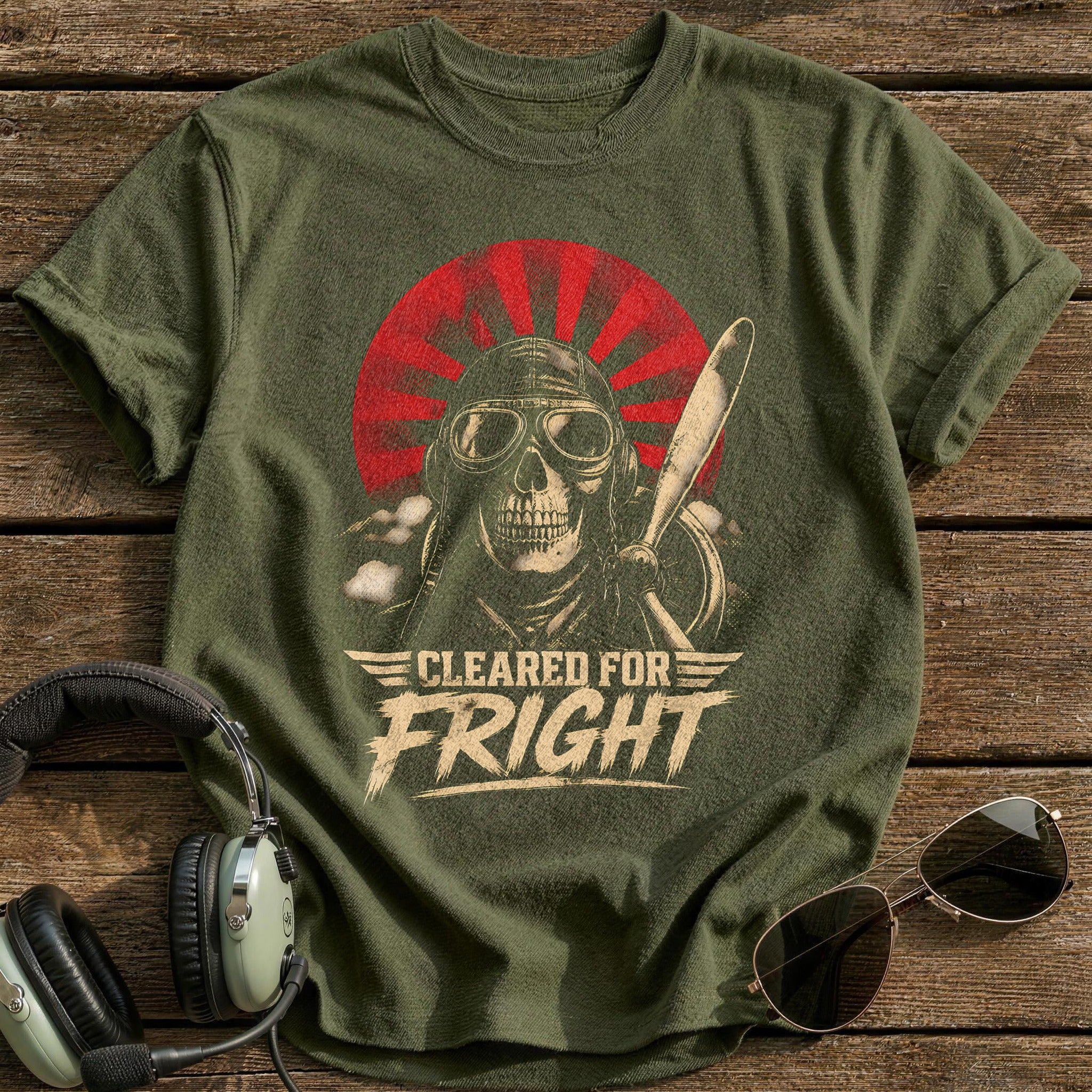 Cleared For Fright 08 T-Shirt - Military Green