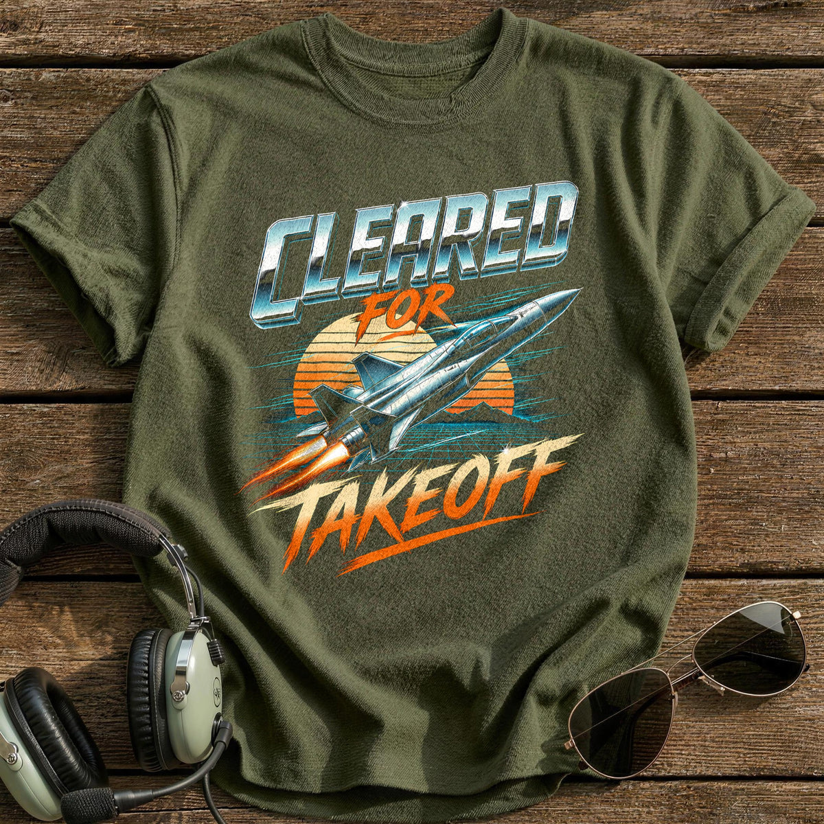 Cleared Takeoff T-Shirt - Military Green