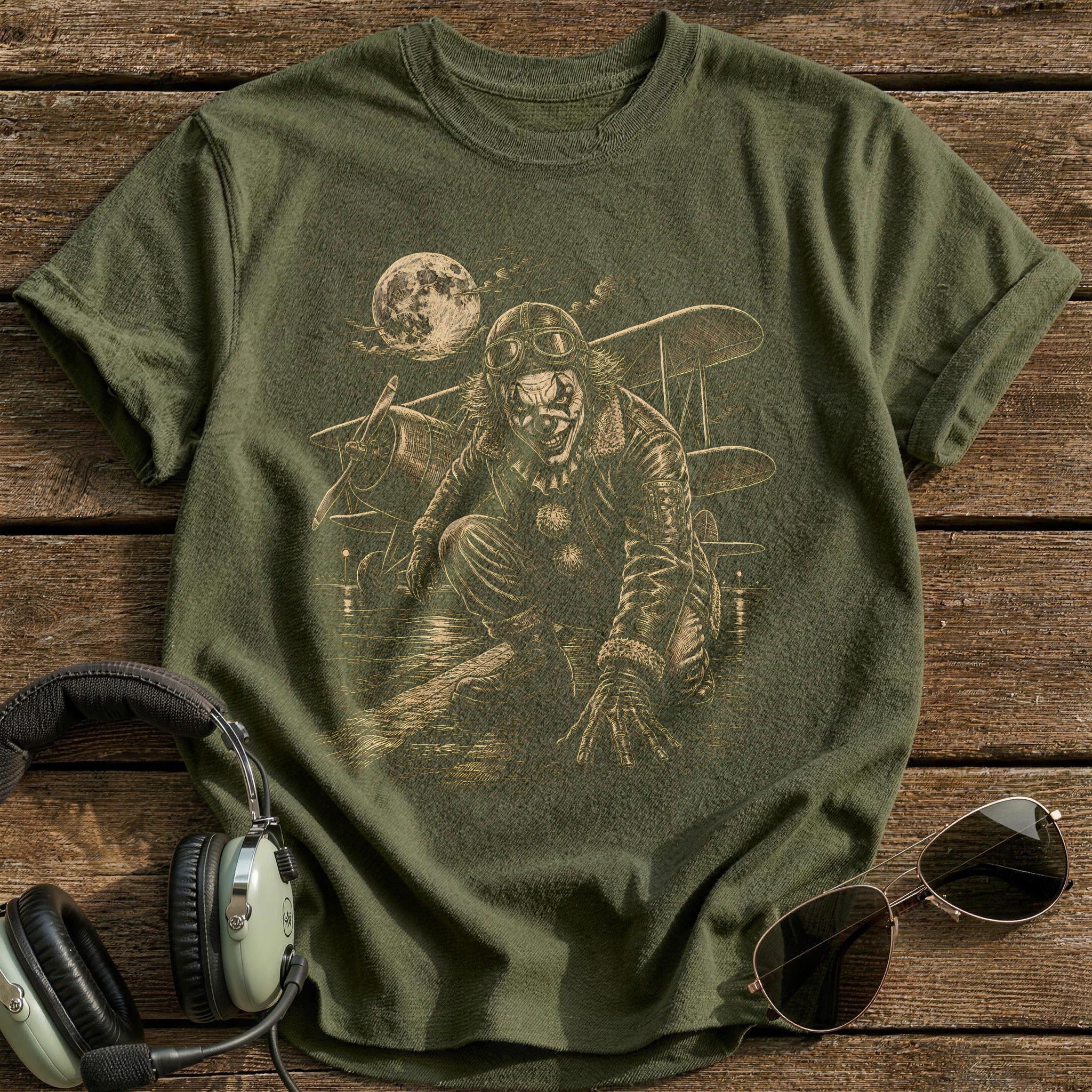 Clown Scene 46 T-Shirt - Military Green