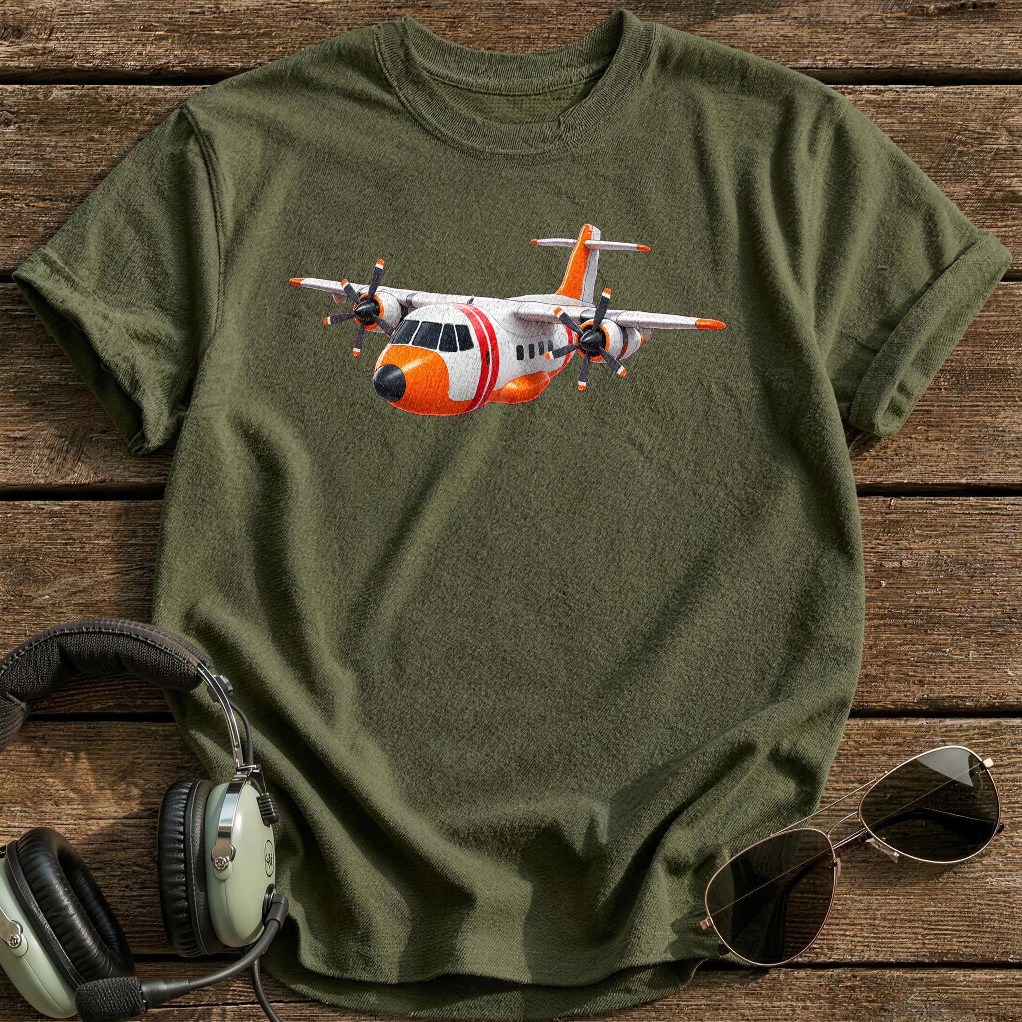 Coastguard Plane 76 T-Shirt - Military Green