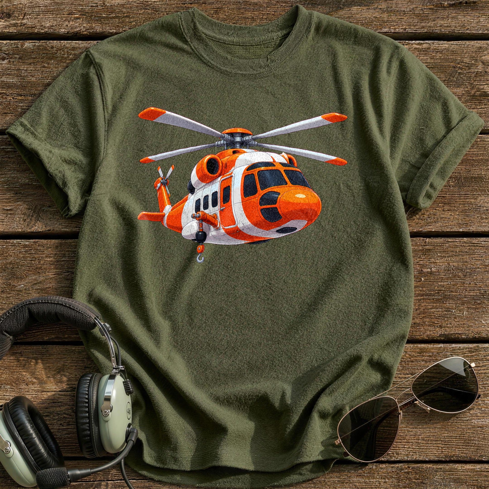 Coastguardheli 45 T-Shirt - Military Green
