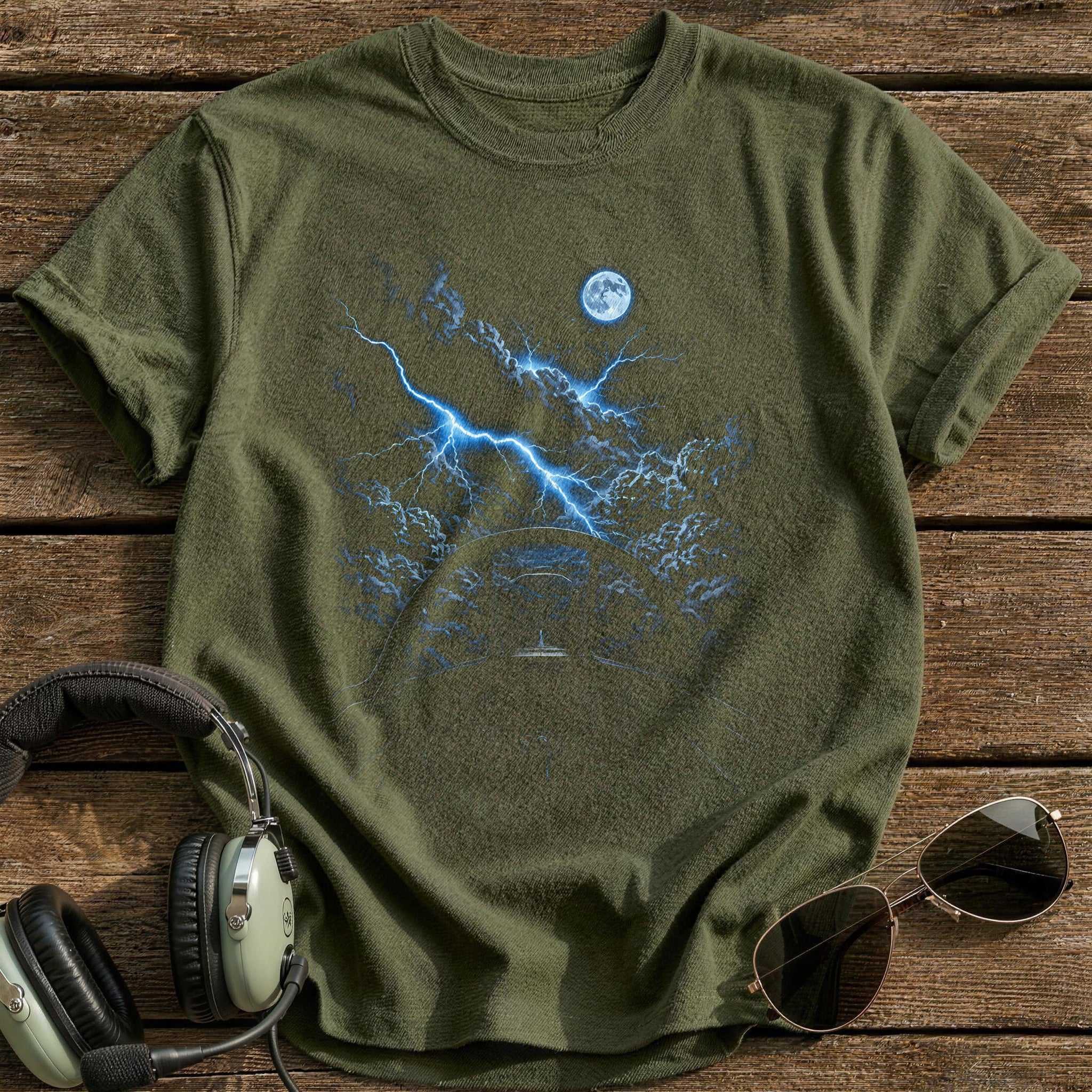 Cockpit Lightning T-Shirt - Military Green