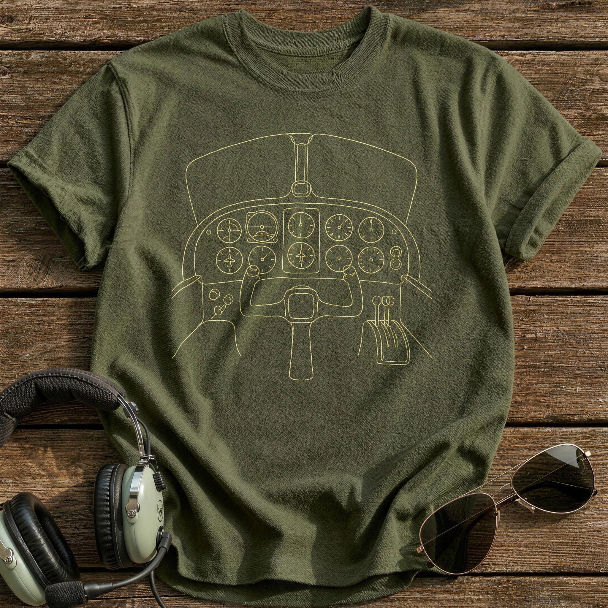 Cockpit Panel 44 T-Shirt - Military Green