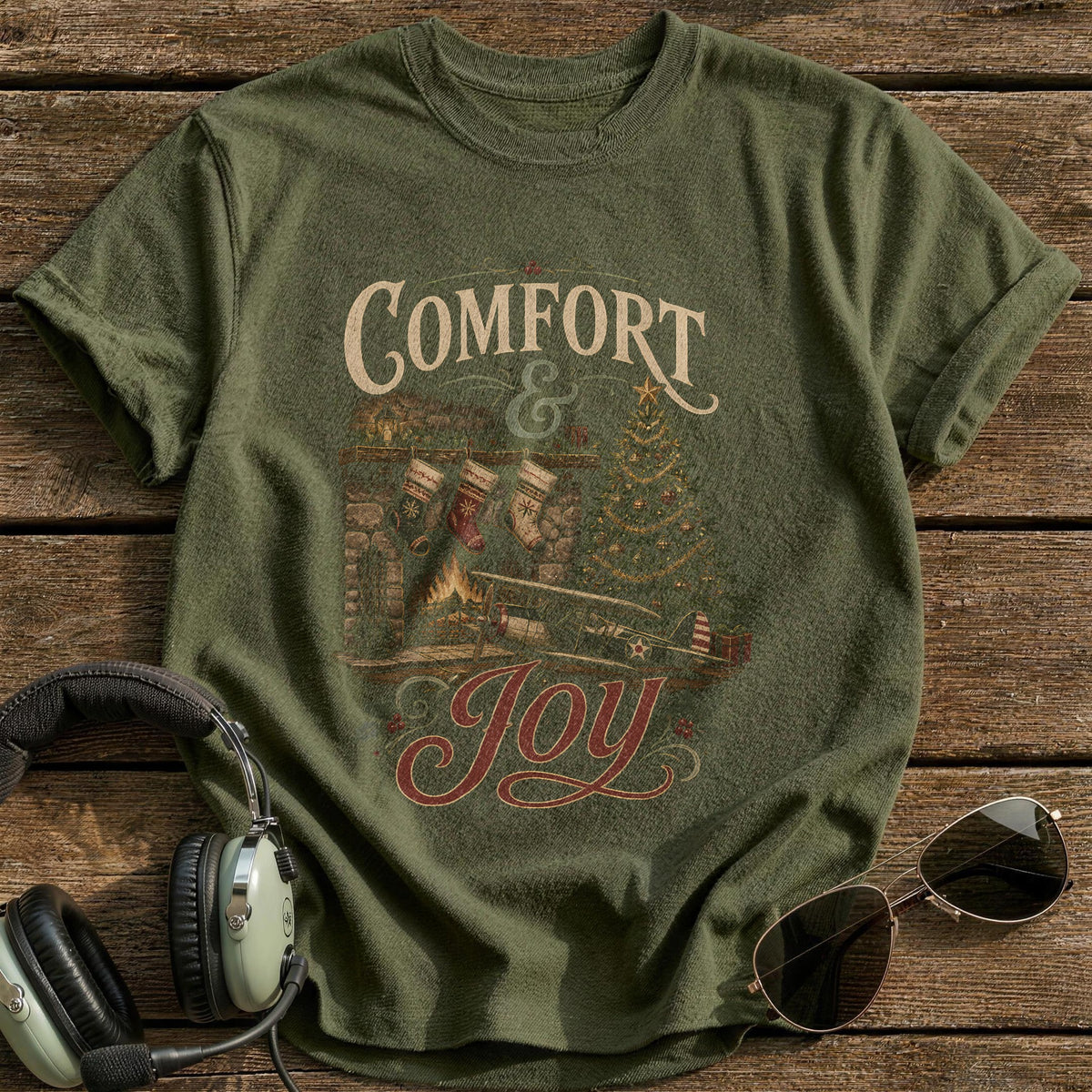 Comfort And Joy 85 T-Shirt - Military Green