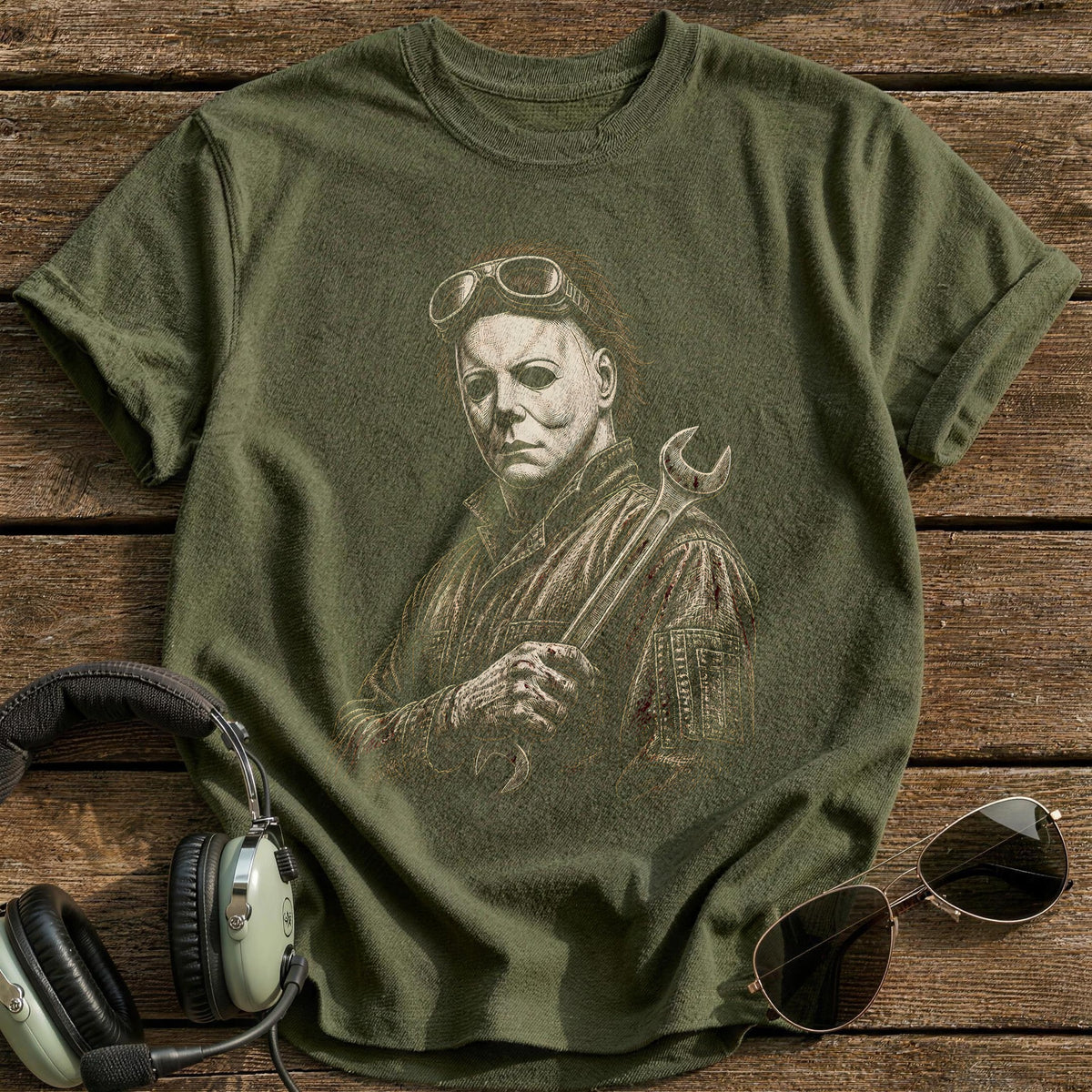 Coverall Etched 26 T-Shirt - Military Green