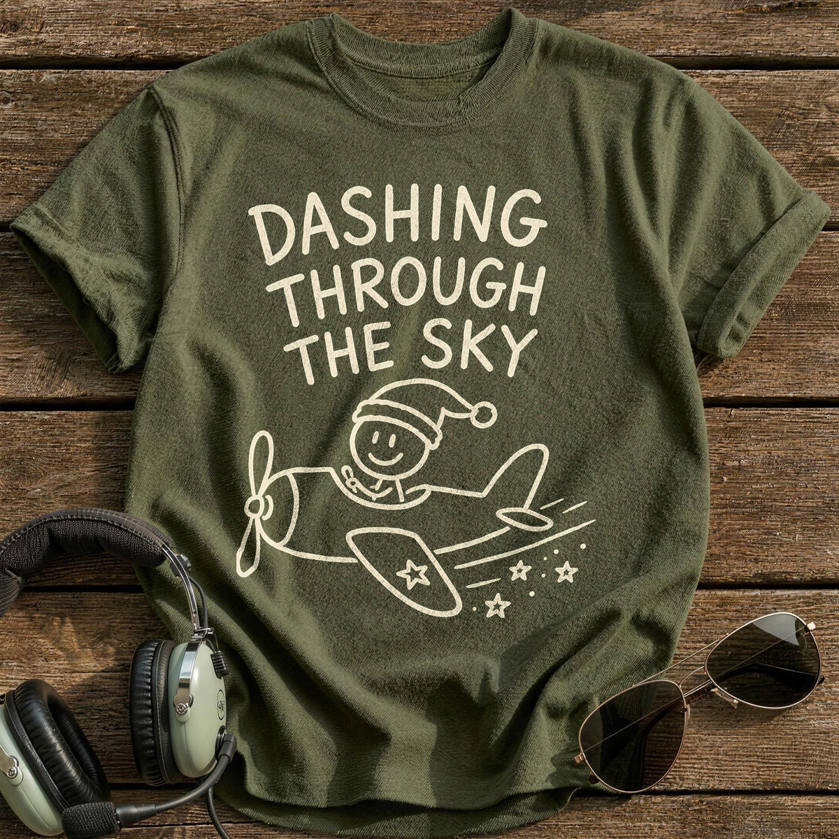 Dashing Sky 58 T-Shirt - Military Green