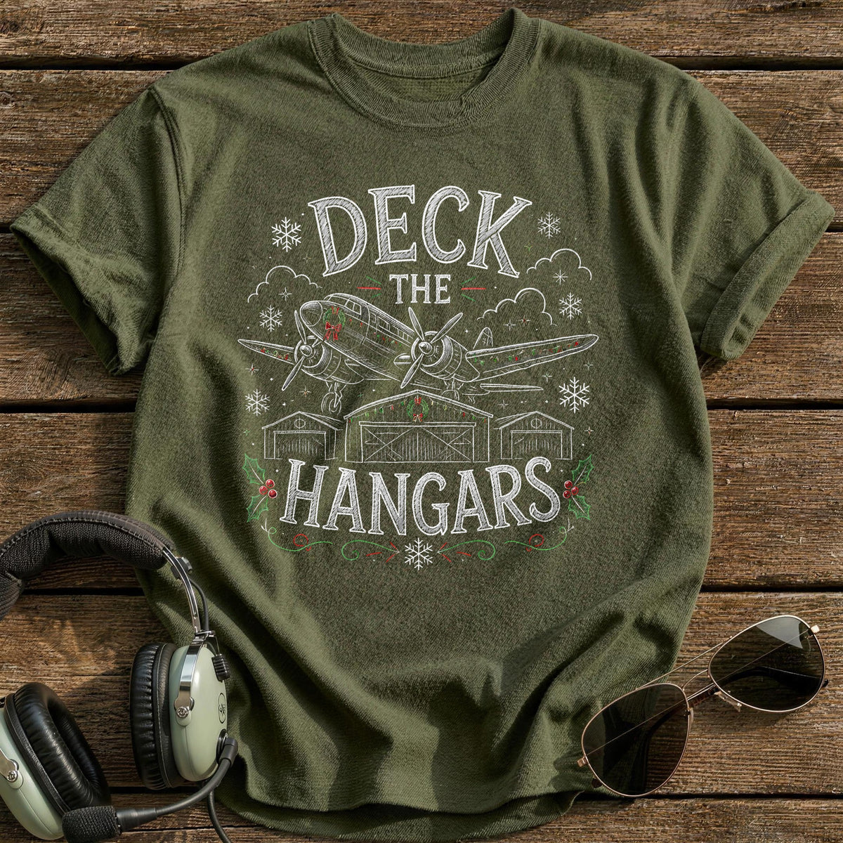 Deck The Hangars 29 T-Shirt - Military Green