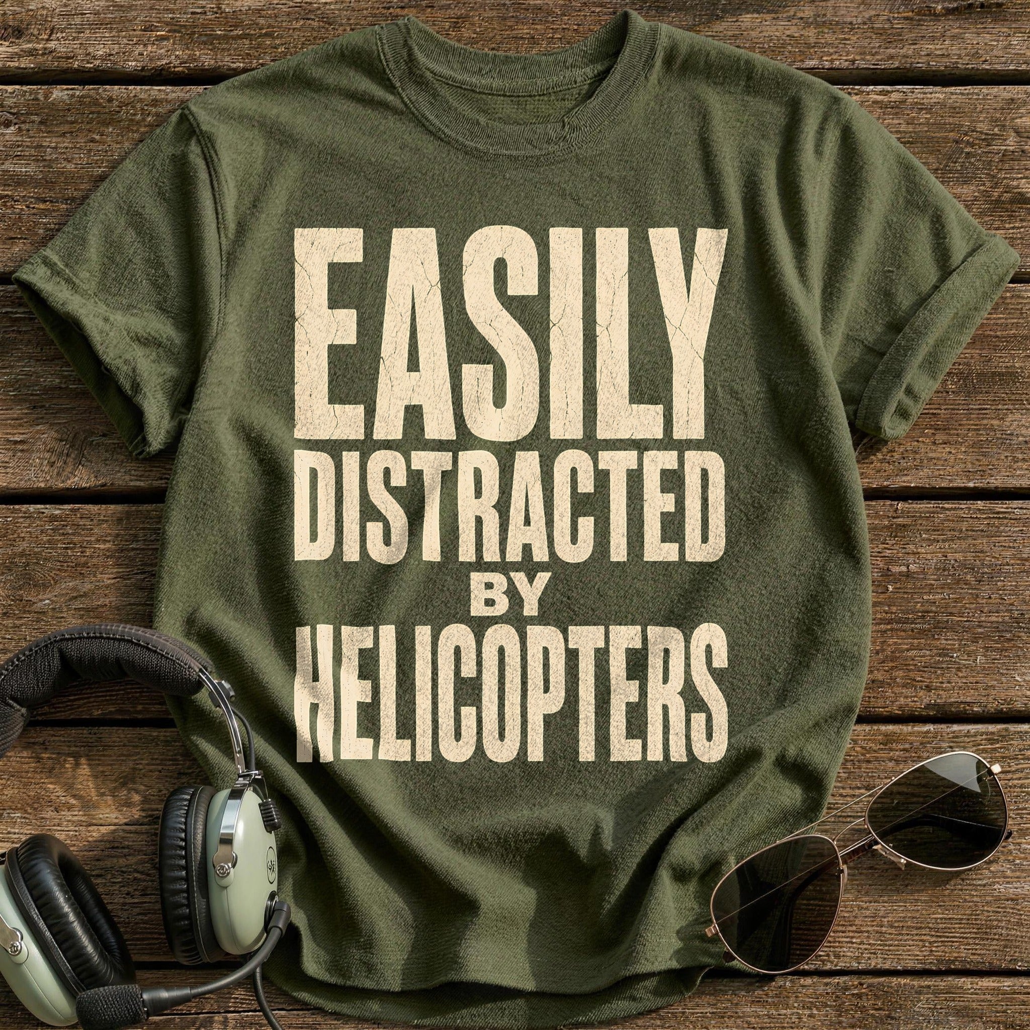 Distracted By Helicopters - Military Green
