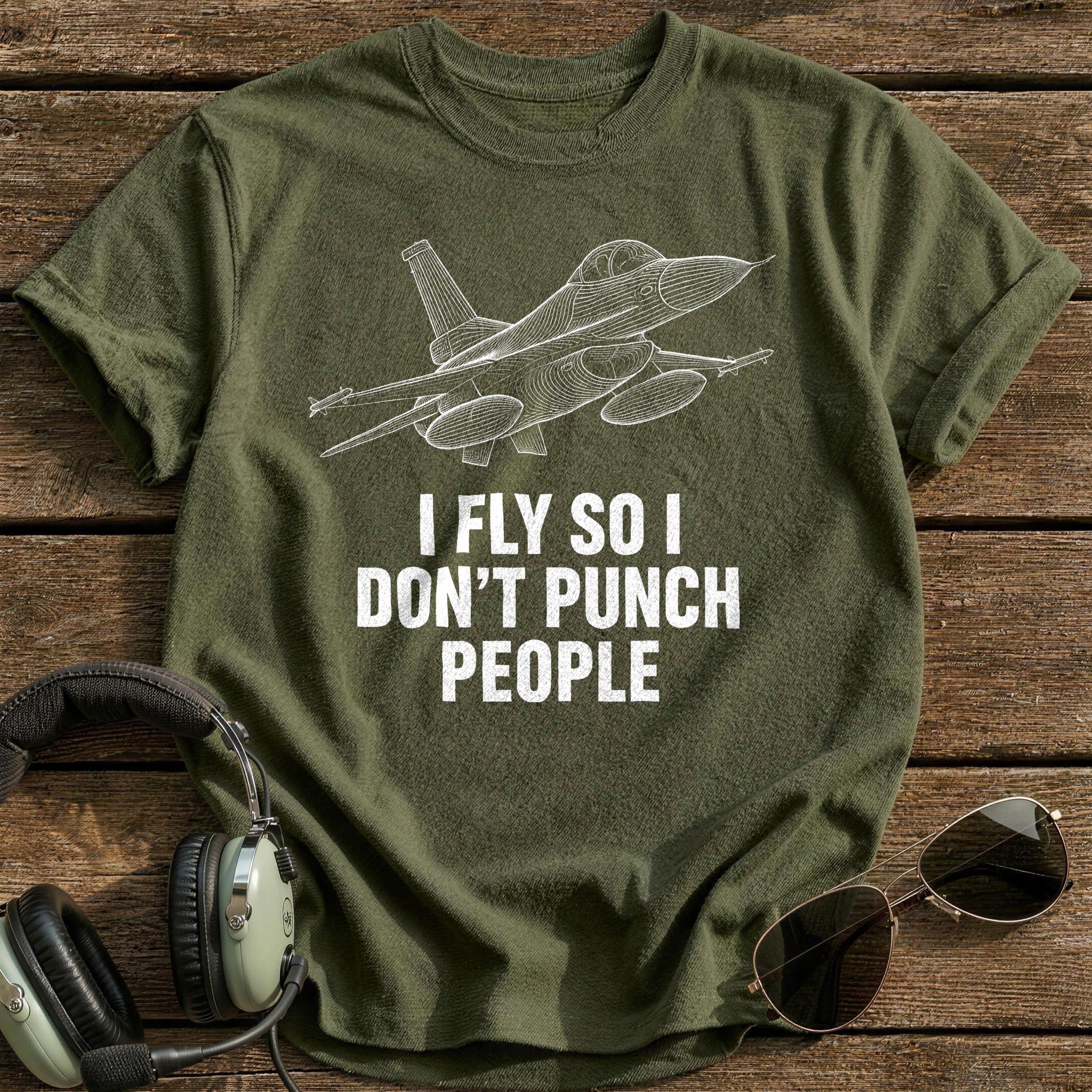 Dont Punch People 74 T-Shirt - Military Green
