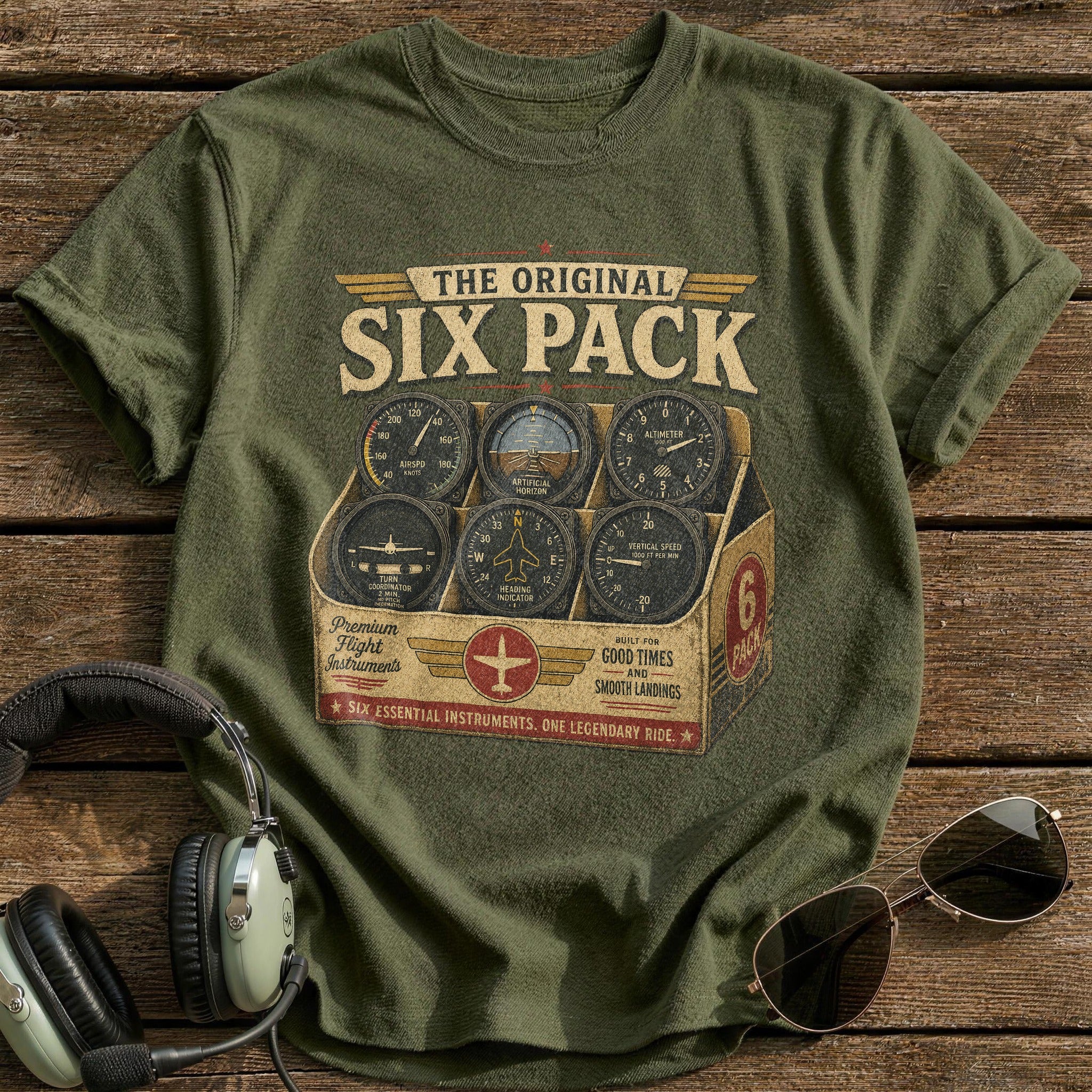 Essential Six T-Shirt - Military Green