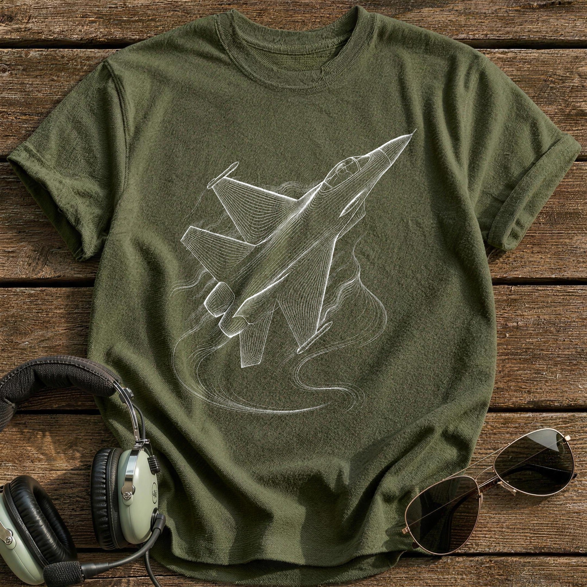 Fighter Jet 75 T-Shirt - Military Green