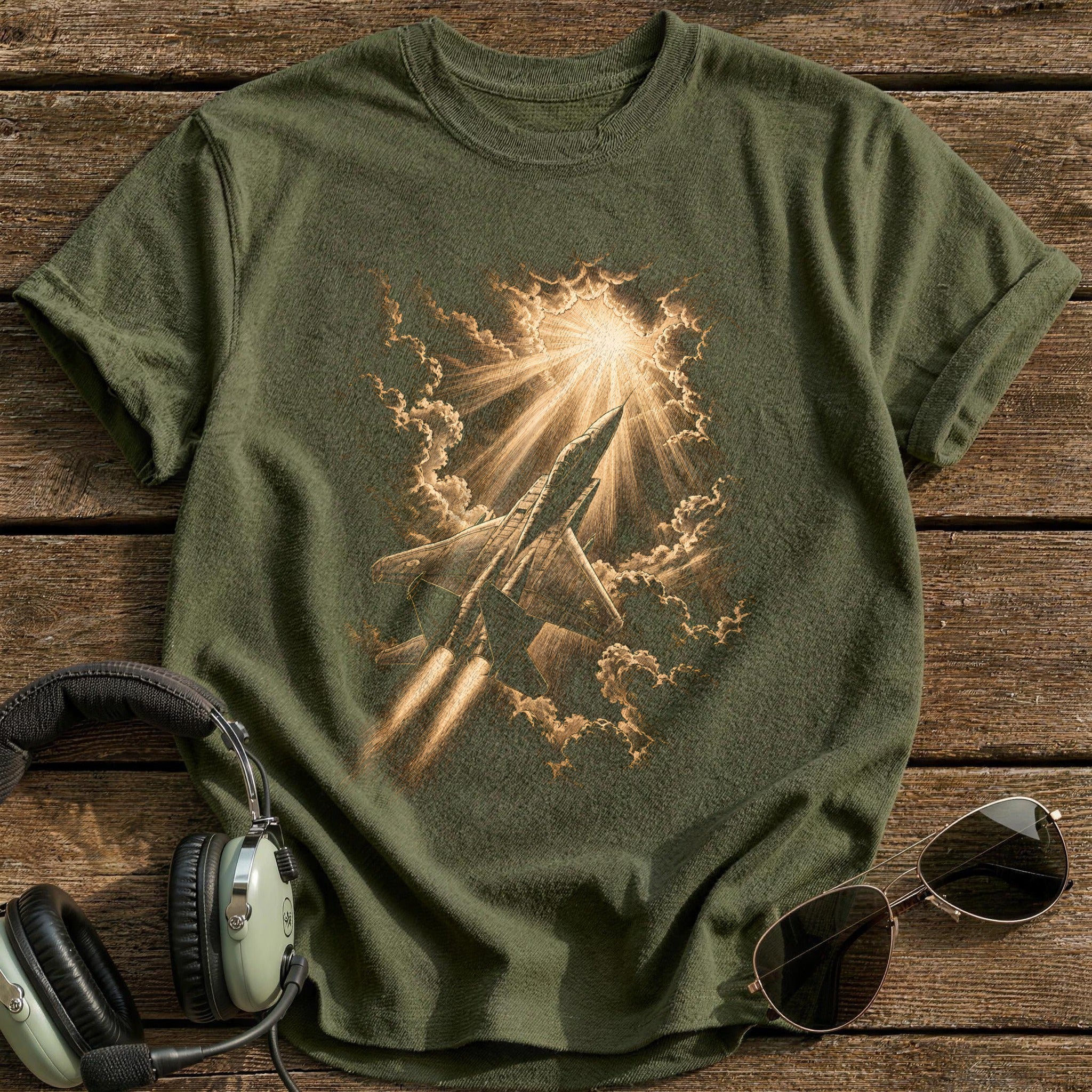 Fighter Jet Clouds 16 - Military Green