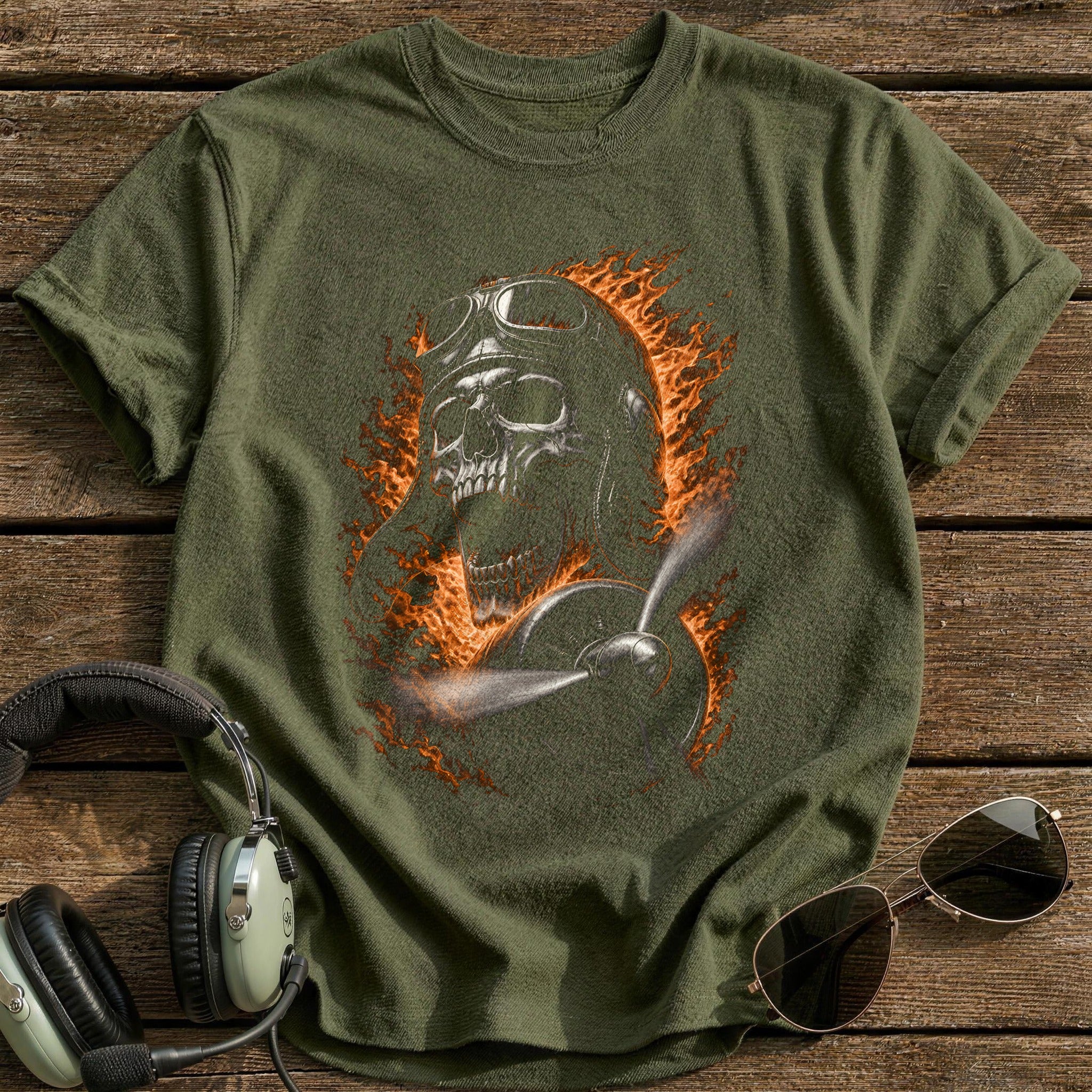Flaming Skull Flighthelmet 53 - Military Green