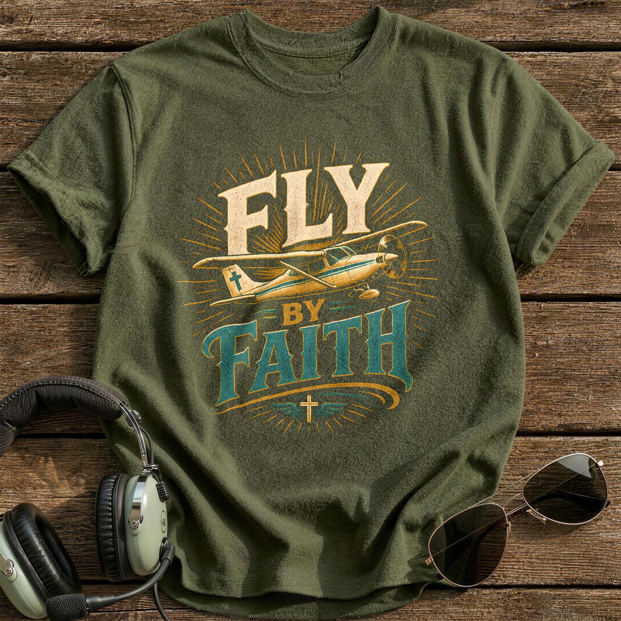 Fly By Faith - Military Green