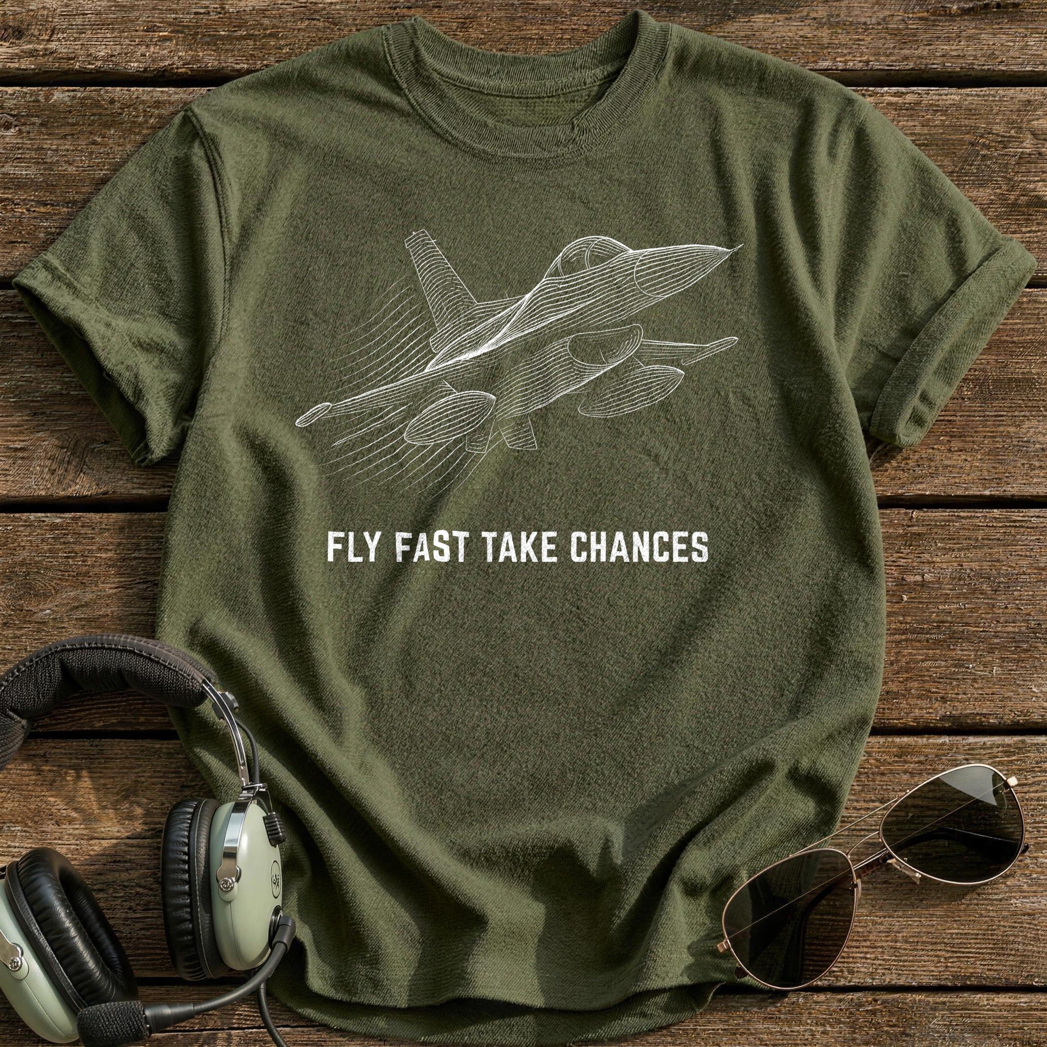 Fly Fast Chances 36 T-Shirt - Military Green