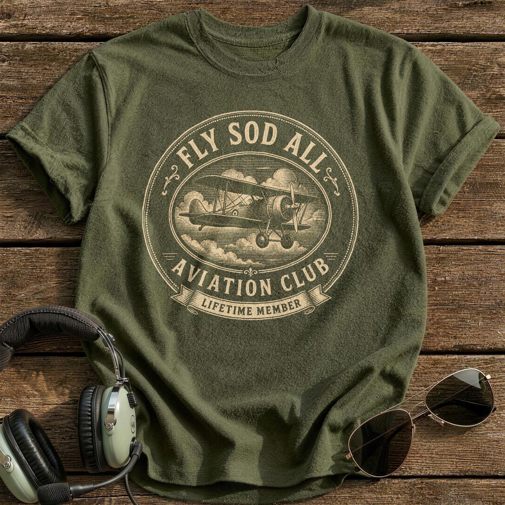 Fly Sod All Aviation Club T-Shirt - Military Green
