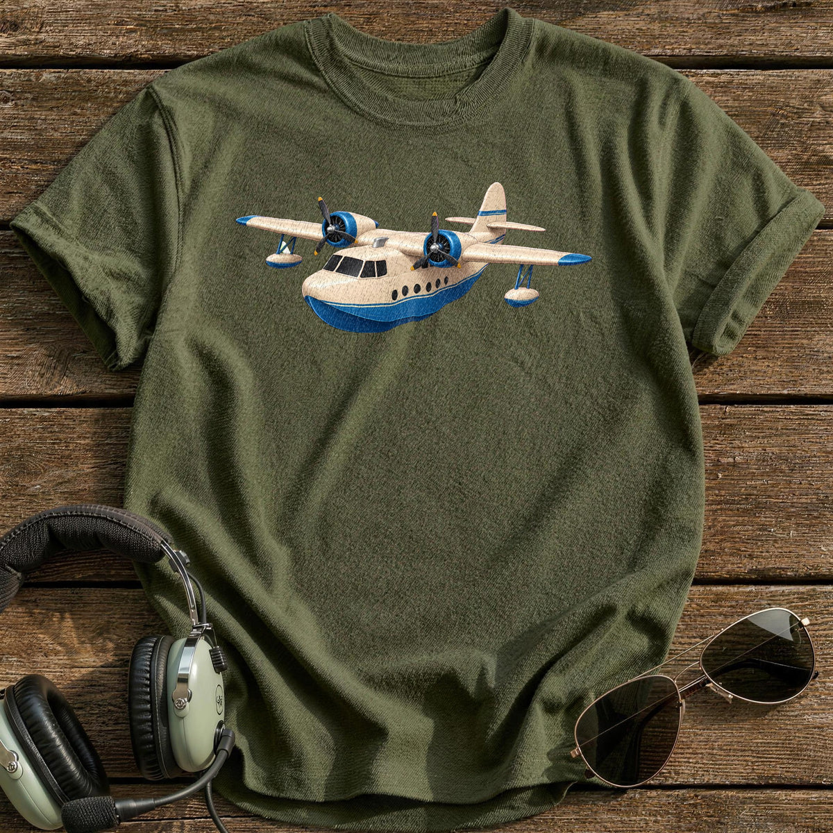 Flying Boat 51 T-Shirt - Military Green