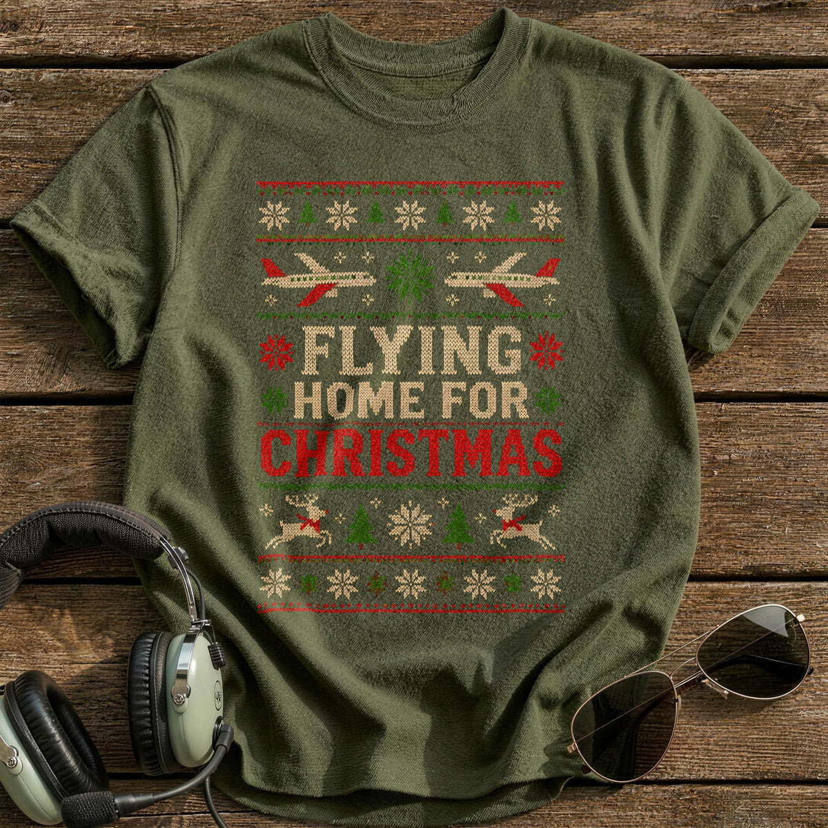Flying Home Sweater 80 T-Shirt - Military Green