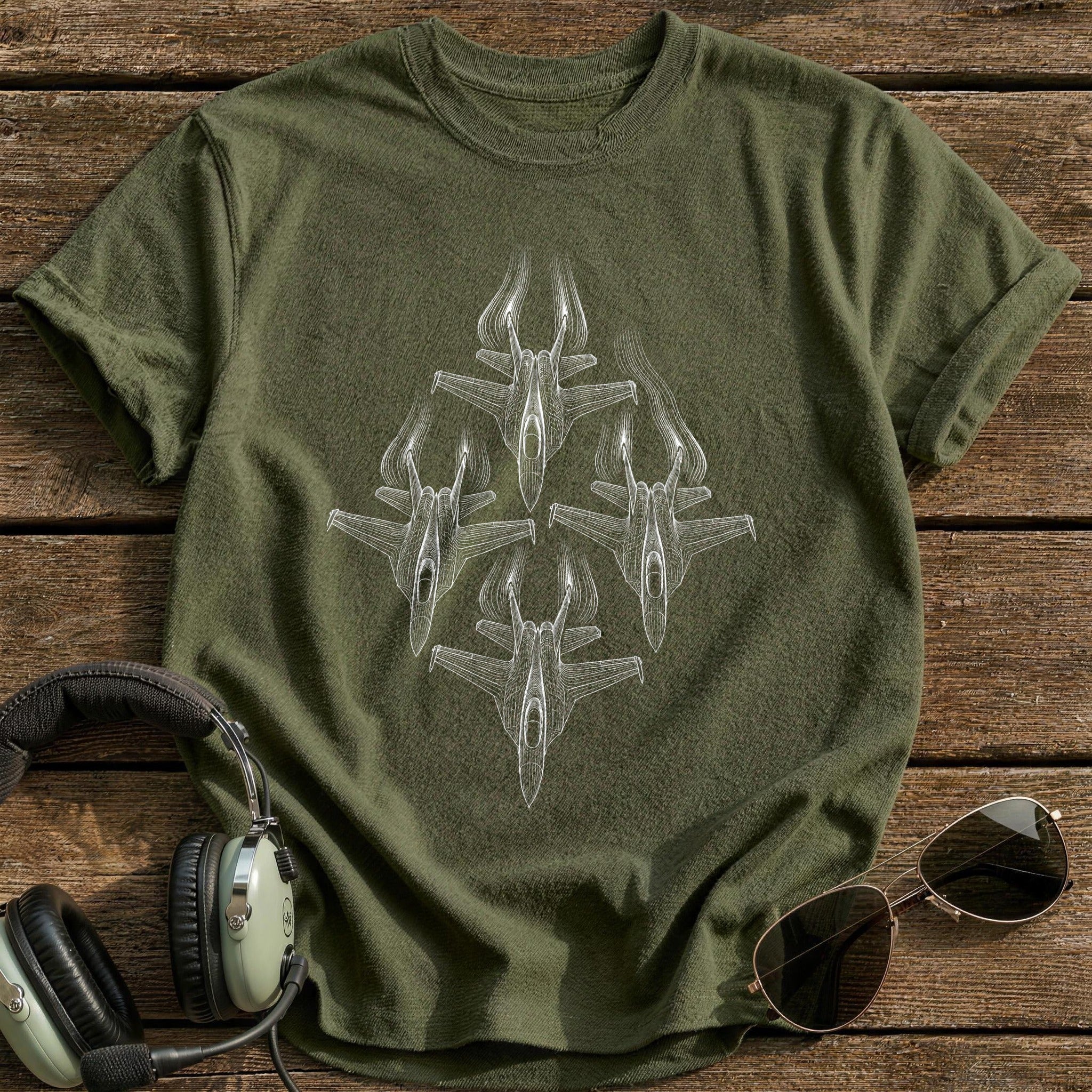 Formation Flyby 69 T-Shirt - Military Green
