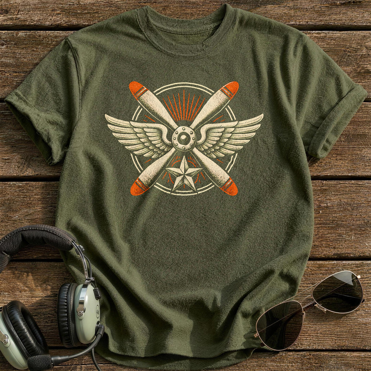 Four Point Formation T-Shirt - Military Green