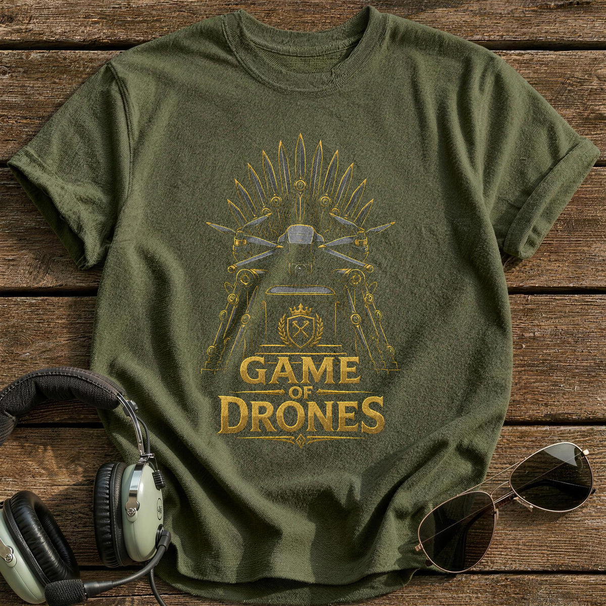 Game Of Drones T-Shirt - Military Green