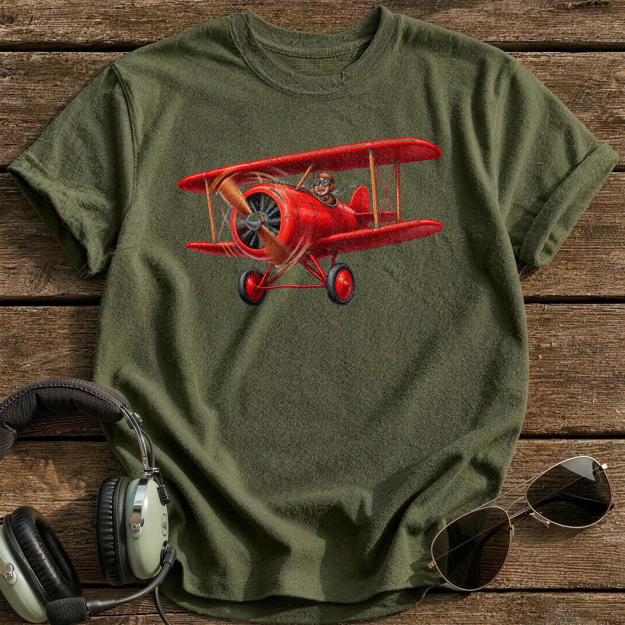 Goggled And Grinning - Military Green
