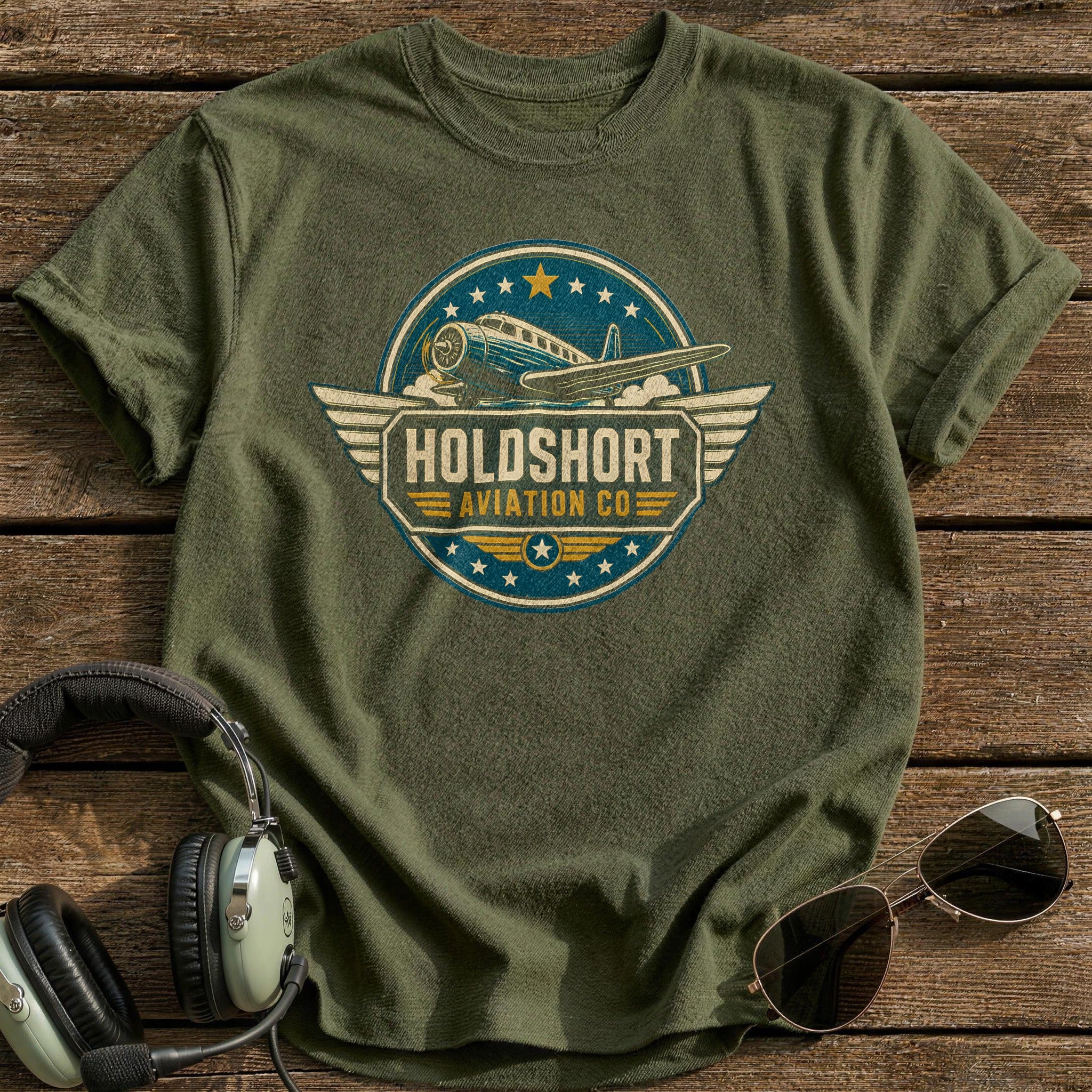 Golden Wings Emblem - Military Green