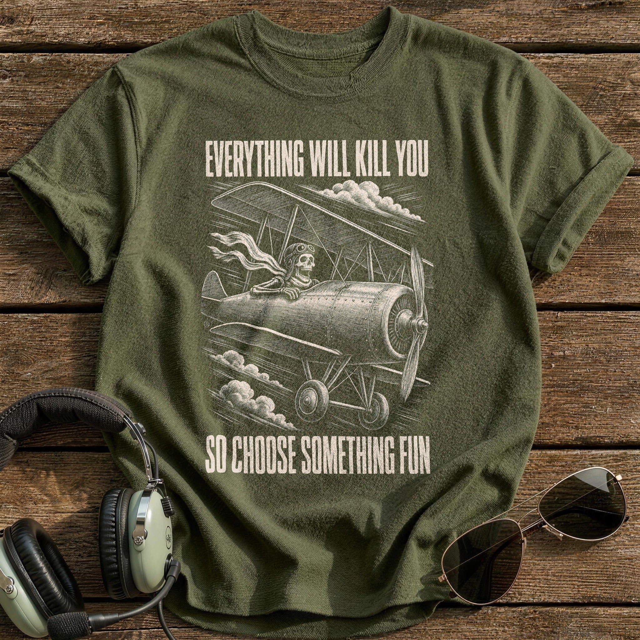 Grim Reaper Throttle T-Shirt - Military Green