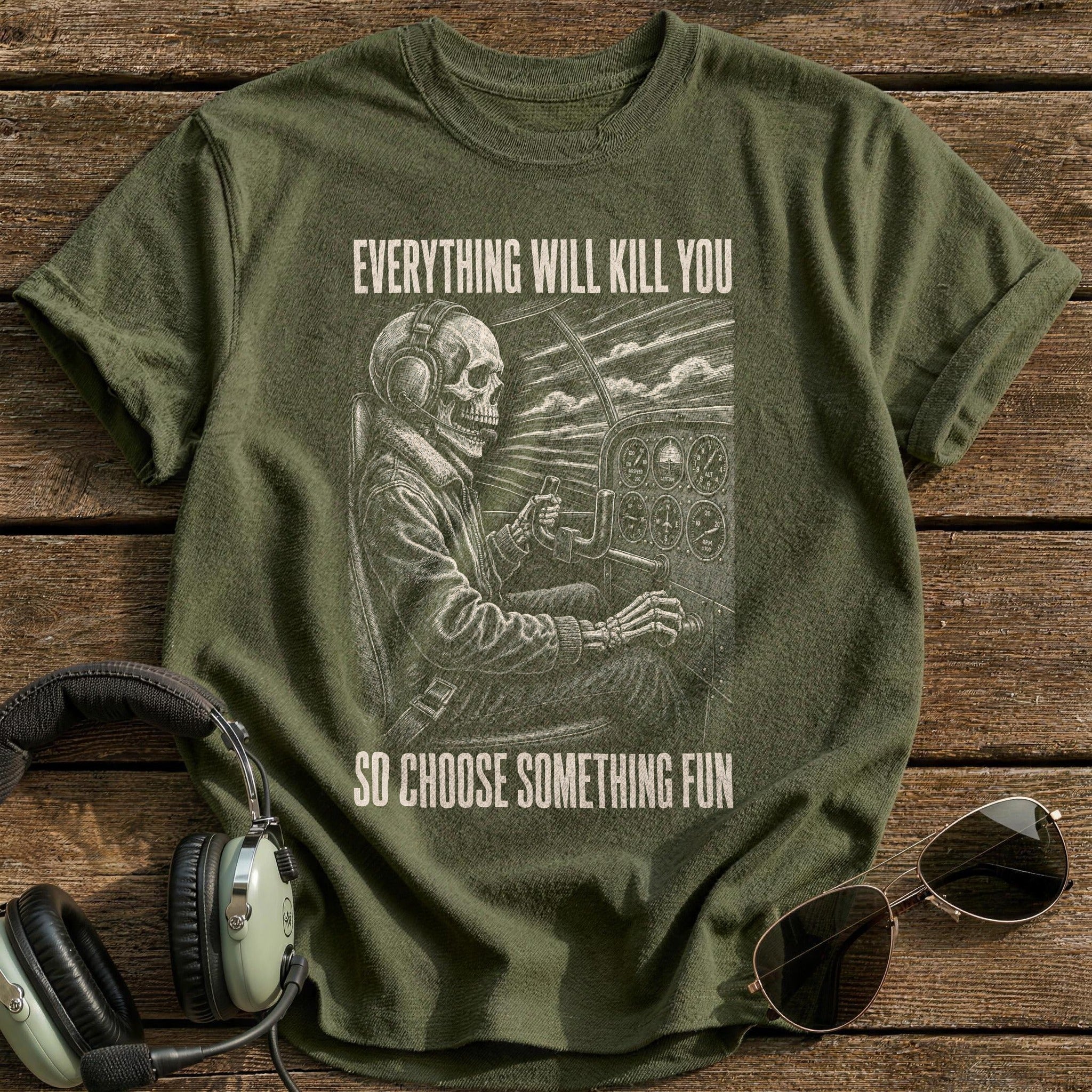 Grim Throttle T-Shirt - Military Green