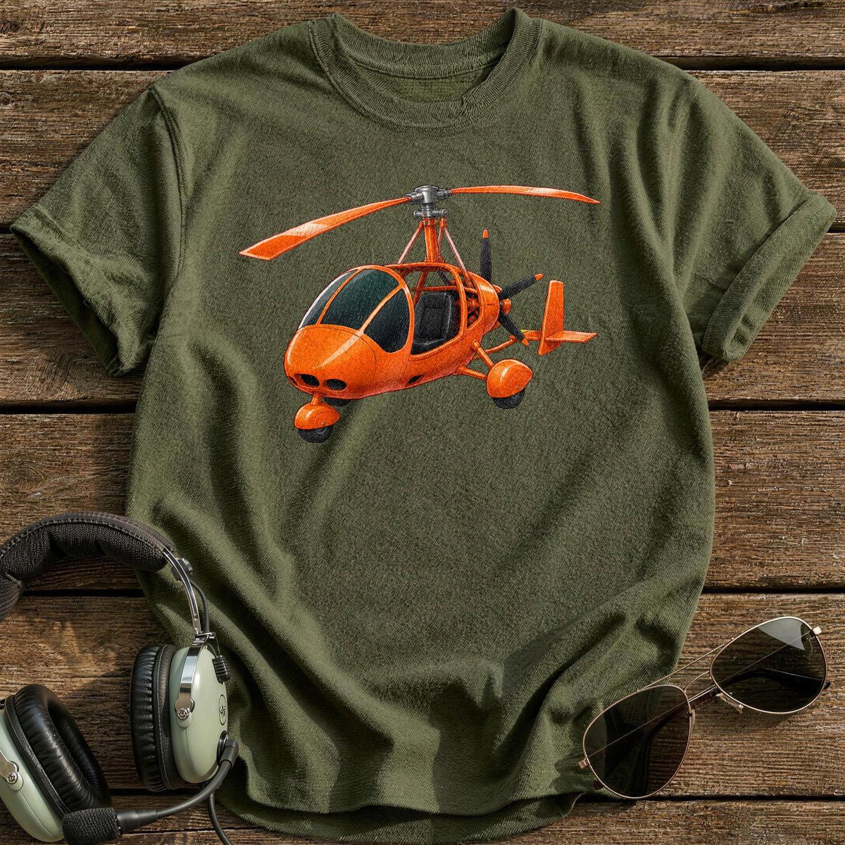 Gyrocopter 36 T-Shirt - Military Green