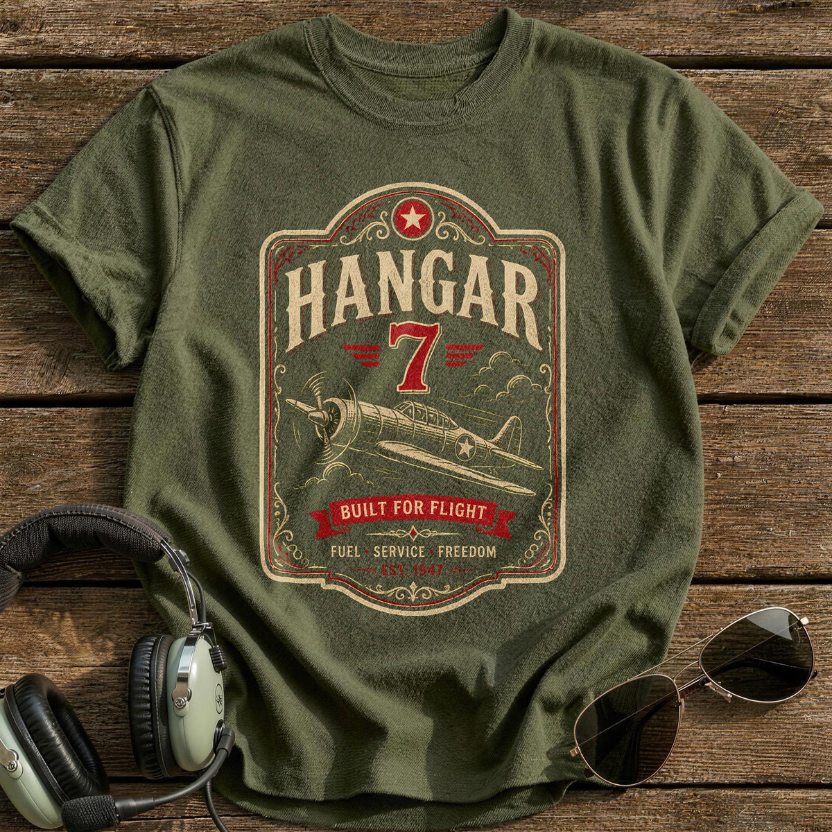 Hangar 7 Matchbook 21 T-Shirt - Military Green