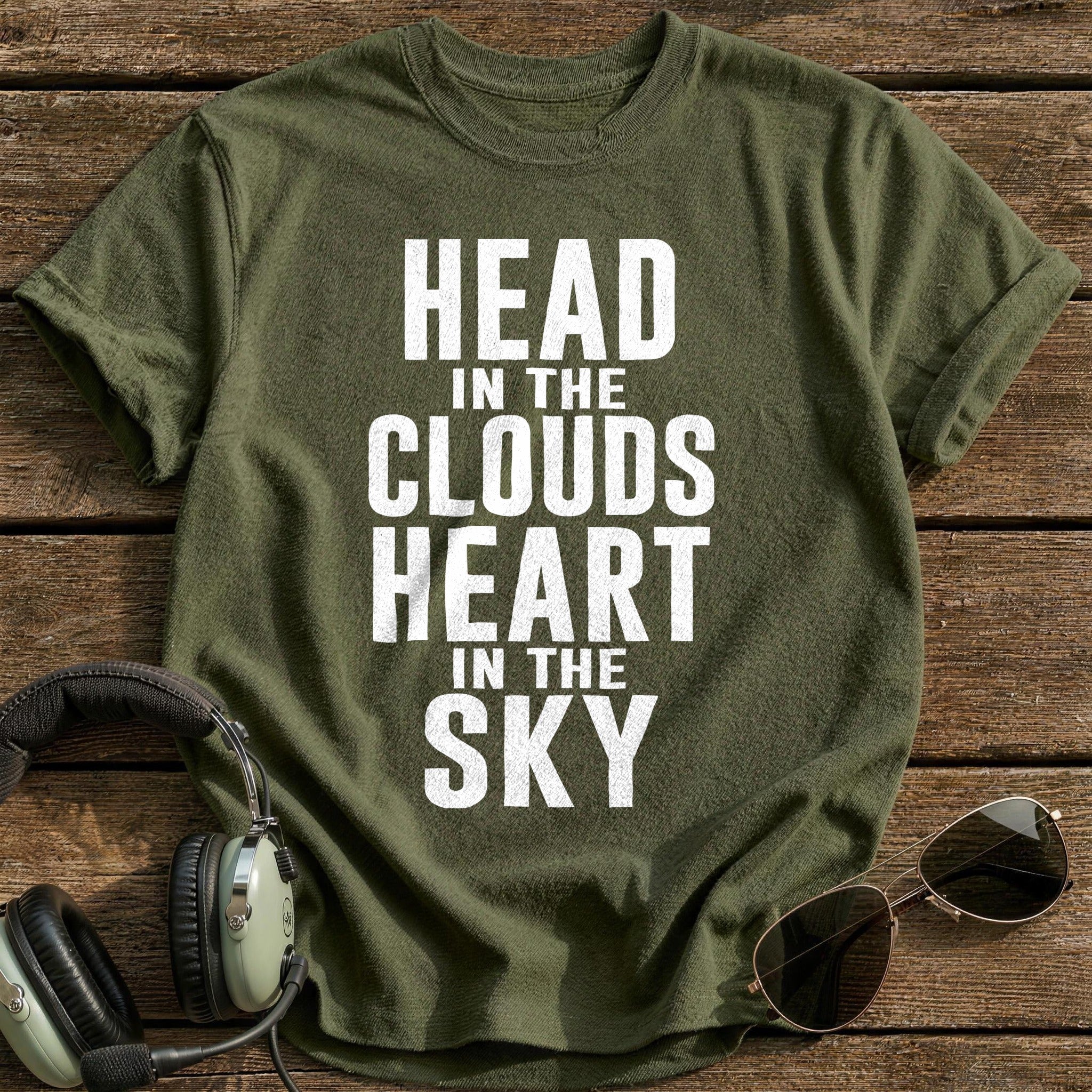 Head In Clouds 45 T-Shirt - Military Green