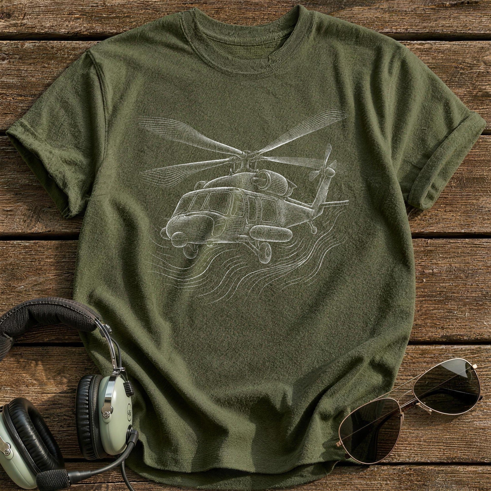 Helicopter 21 T-Shirt - Military Green